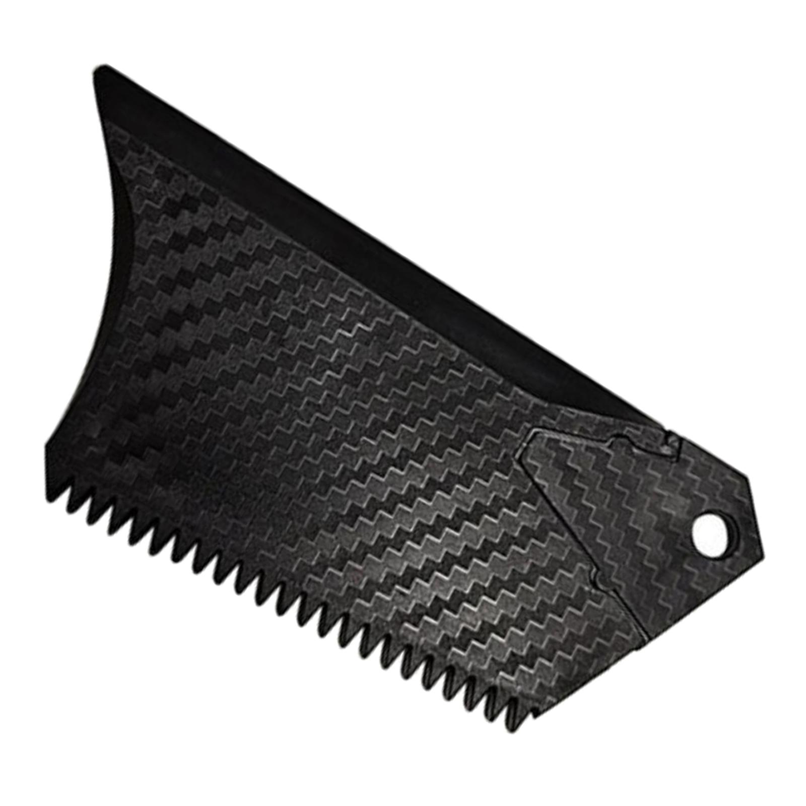 Surfboard Wax Comb Surfing Board Wax Cleaner Tool Black with Keychain Hole with