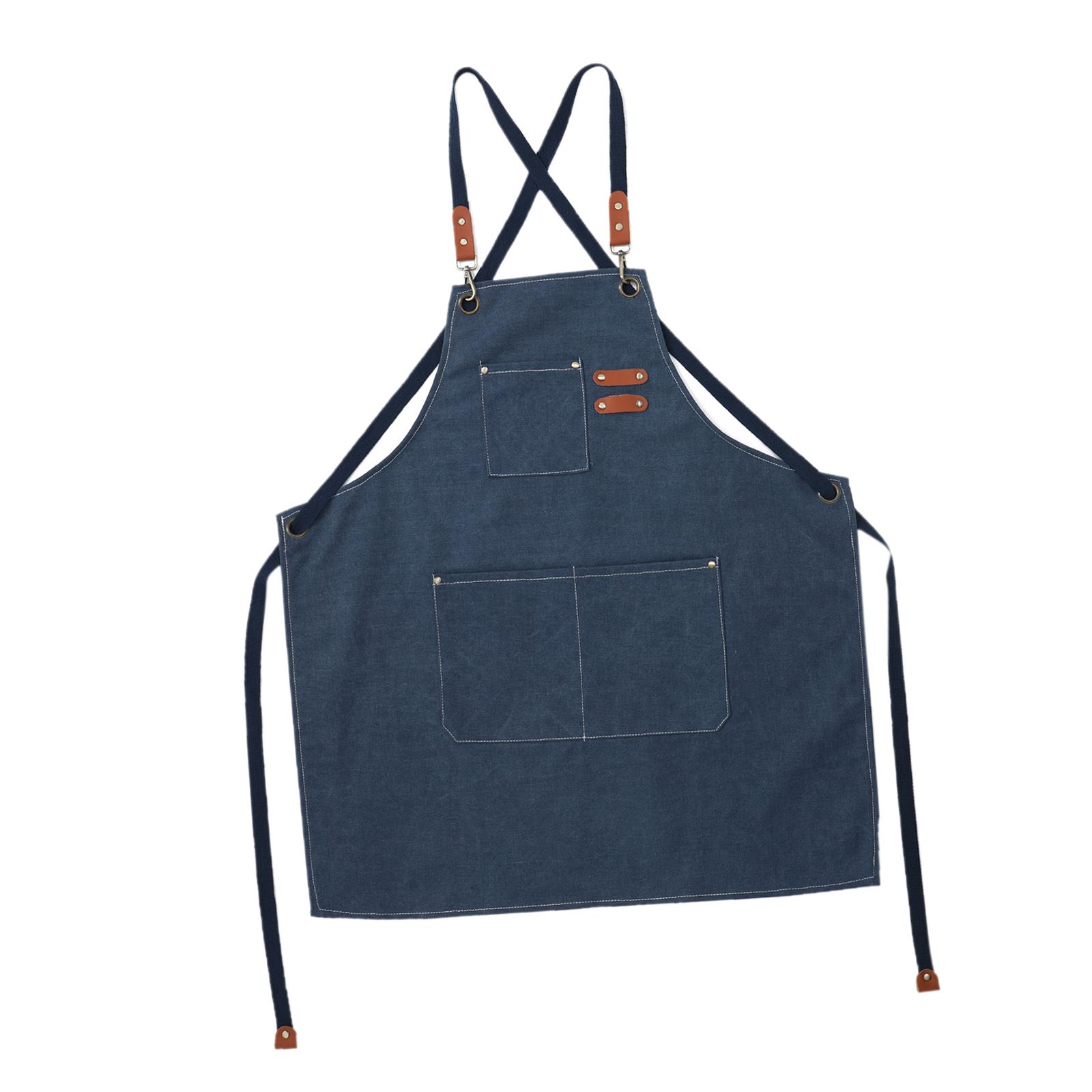 Work Bib Apron Strap Kitchen Cooking Apron for Outdoor Barbecue