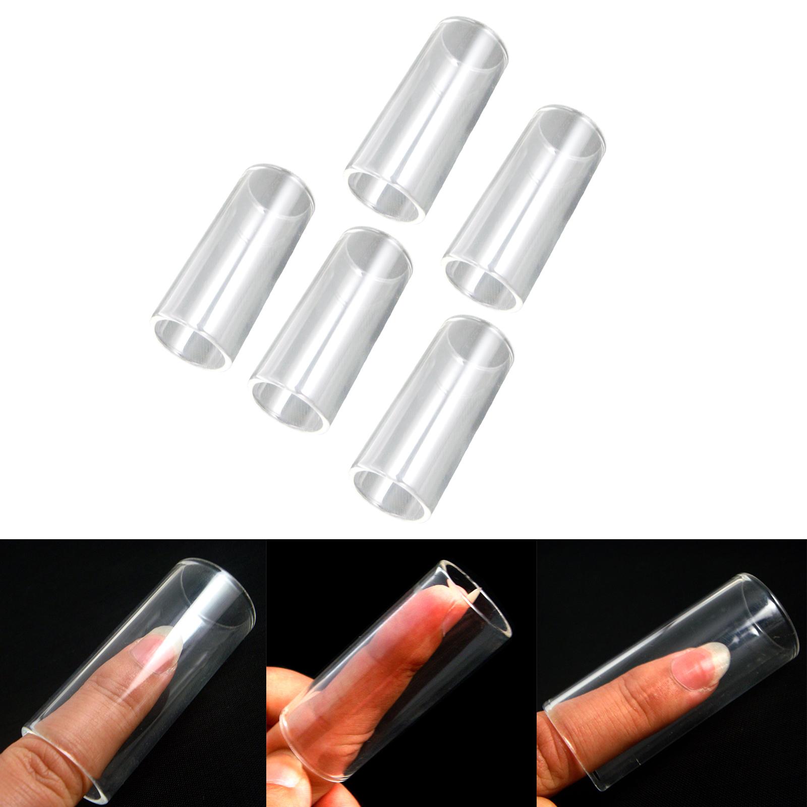 5 Pieces Slide Bottles Transparent 61mm Bright Sound for Bass Slide Guitar