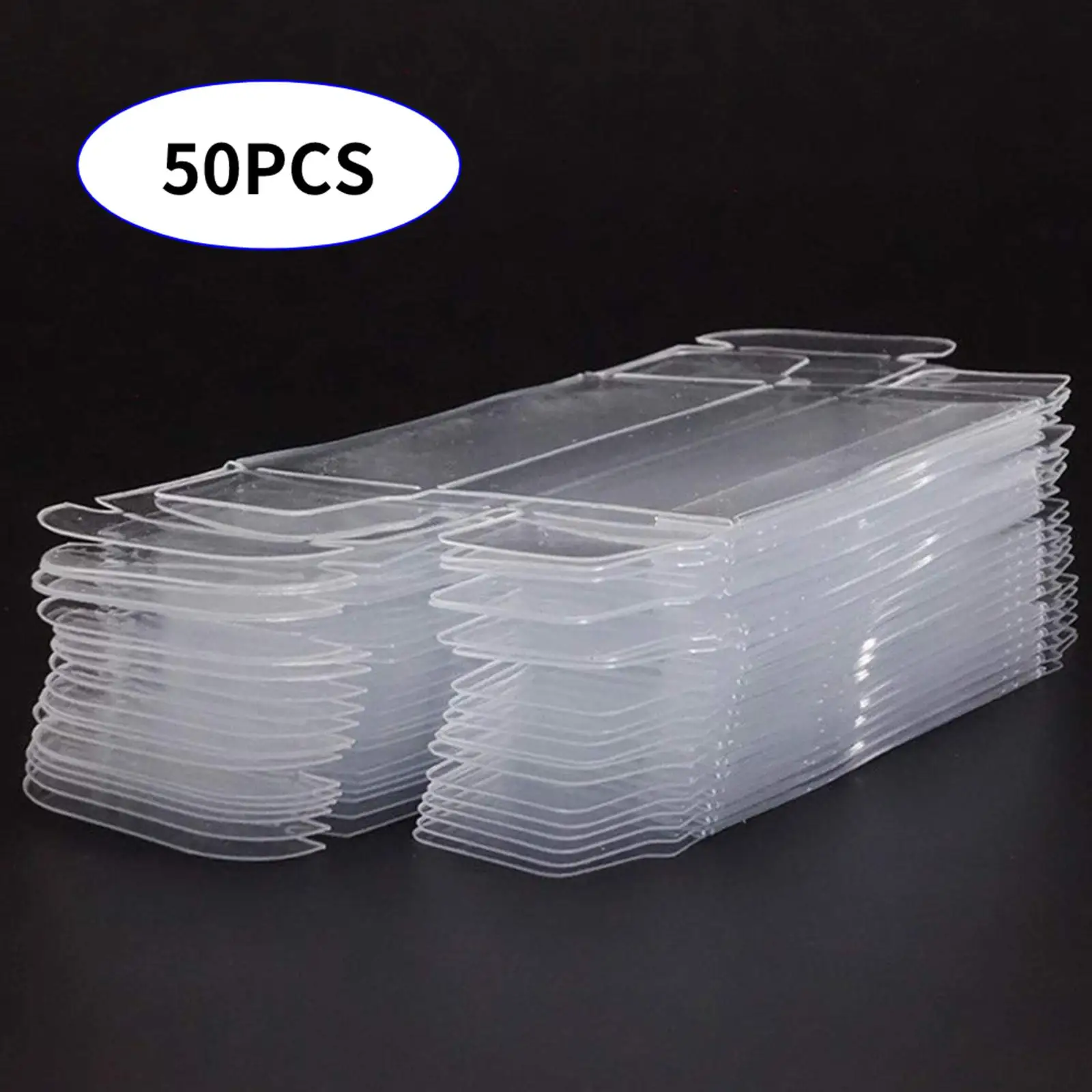 50 Pieces PVC Clear Box for Miniature Figurines Collectibles Dolls