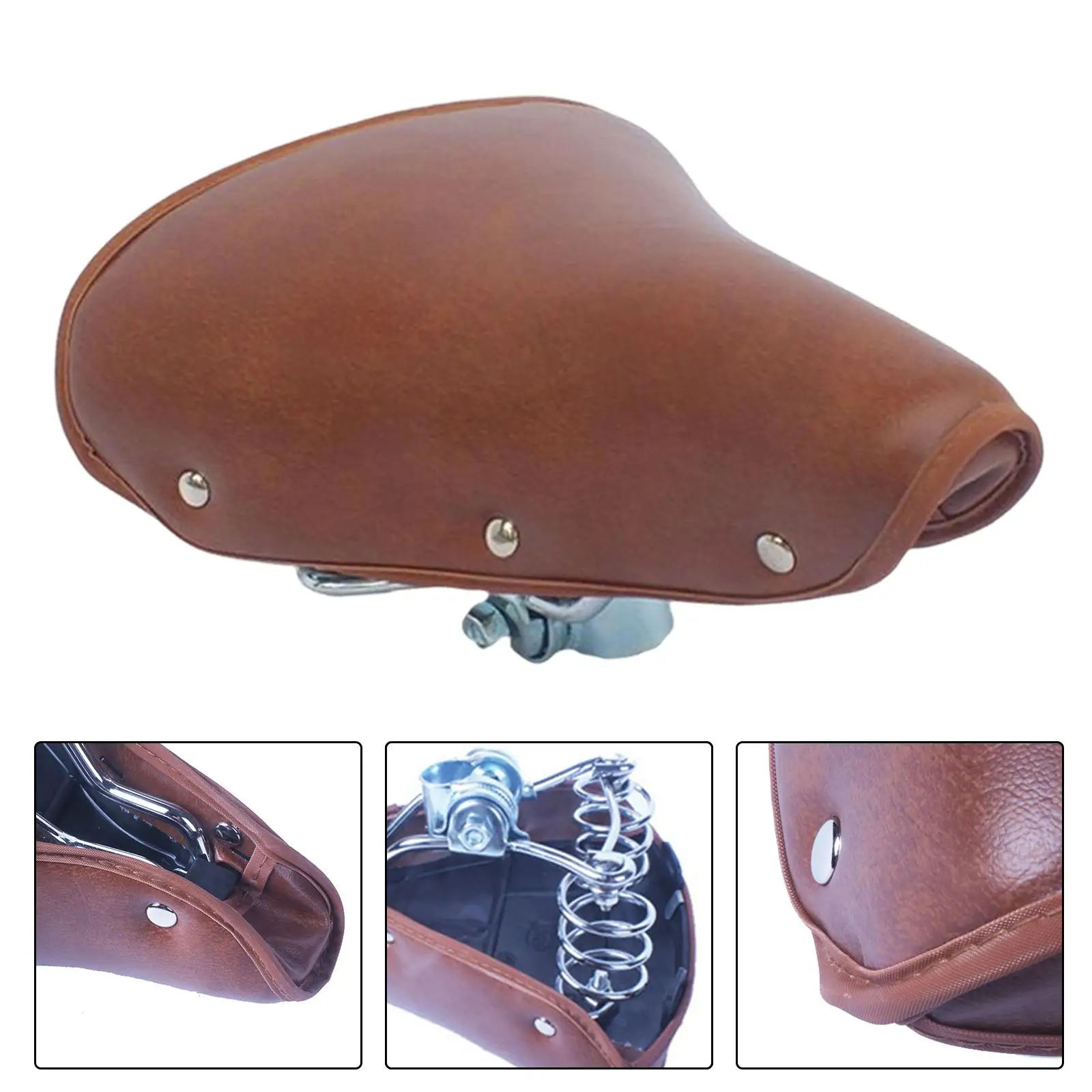 Retro Bicycle Saddle Mountain Waterproof Spring Shock Absorber Cycling Seat