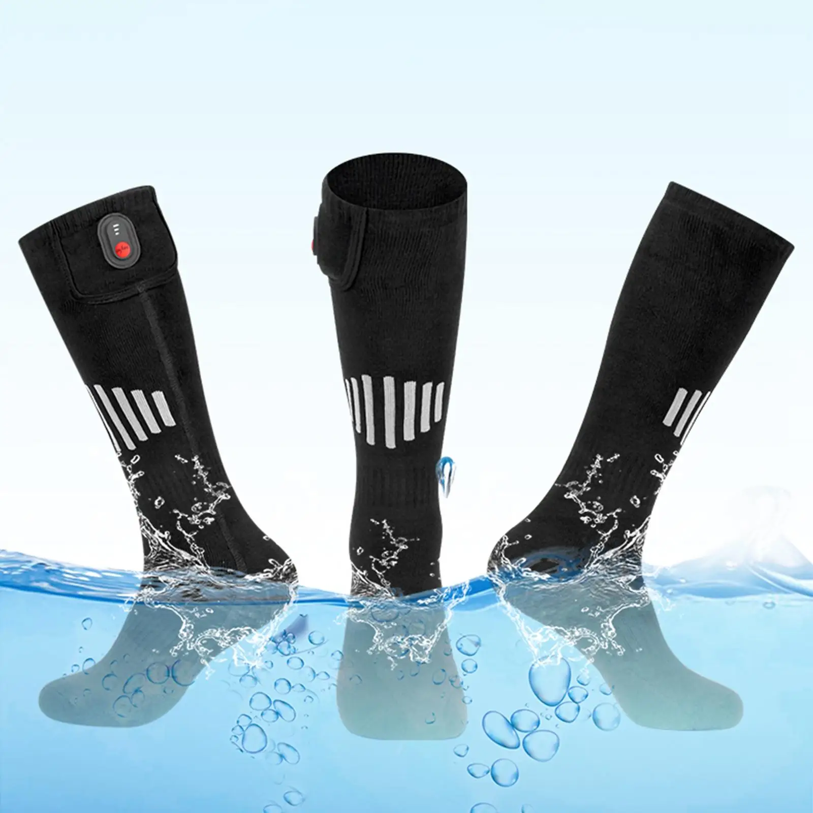 Men Women Heated Socks Winter Warmer Thermal Washable Heating Sock Long Stockings for Outdoor Fishing Camping Ski Motorcycle