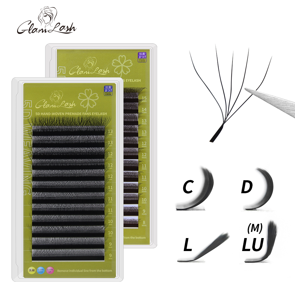 Best of GLAMLASH 3D 4D 5D W Shaped Eyelash Lashes Easy Fan Eyelash Extensions Wholesales YY Premade Volume 12 Rows W Style Natural Soft Reviews & Tips