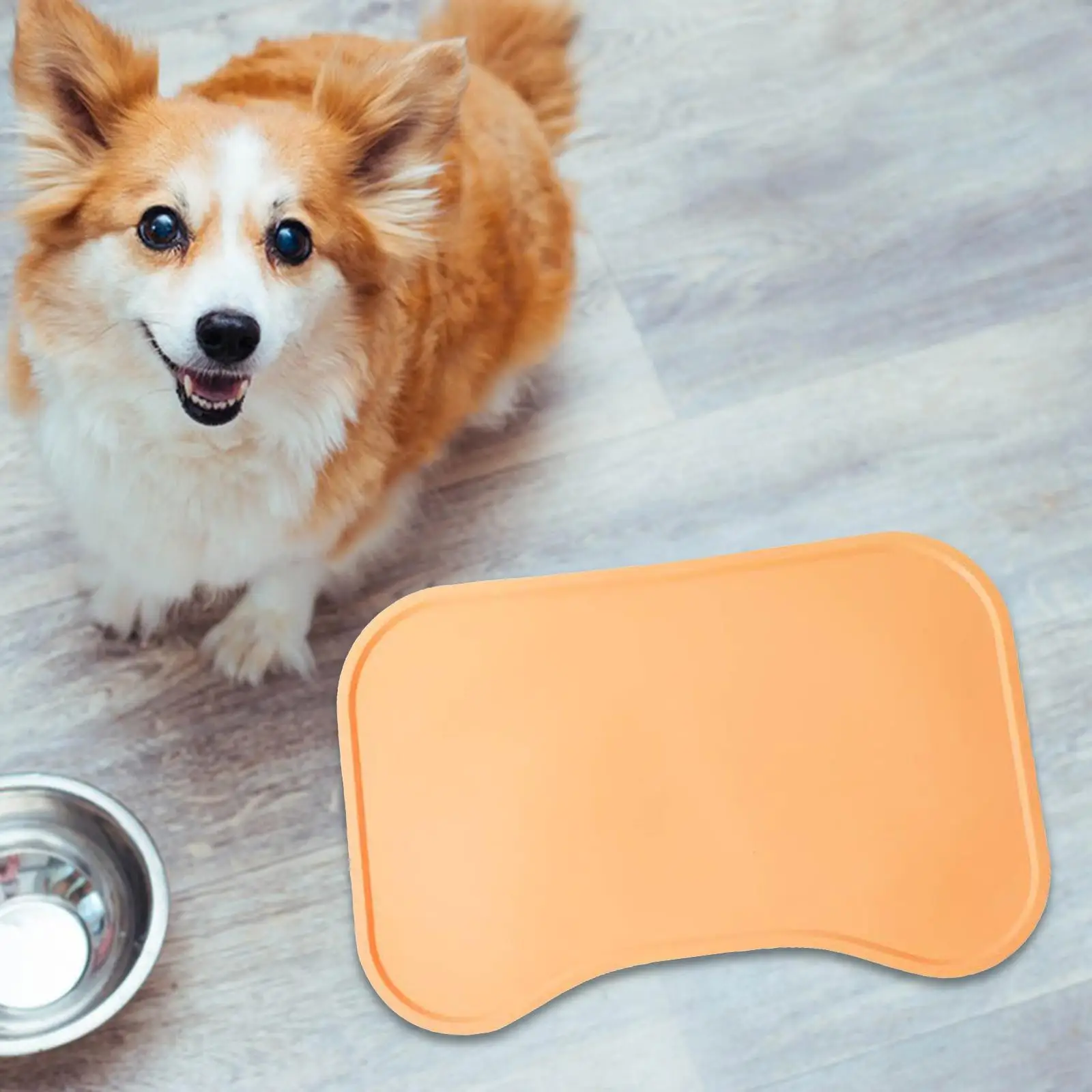 Pet Dog Food Mat Placemat Feeding Mat Bowl Mat Waterproof with Raised Edges Dish Tray Easy to Clean Puppy Supplies