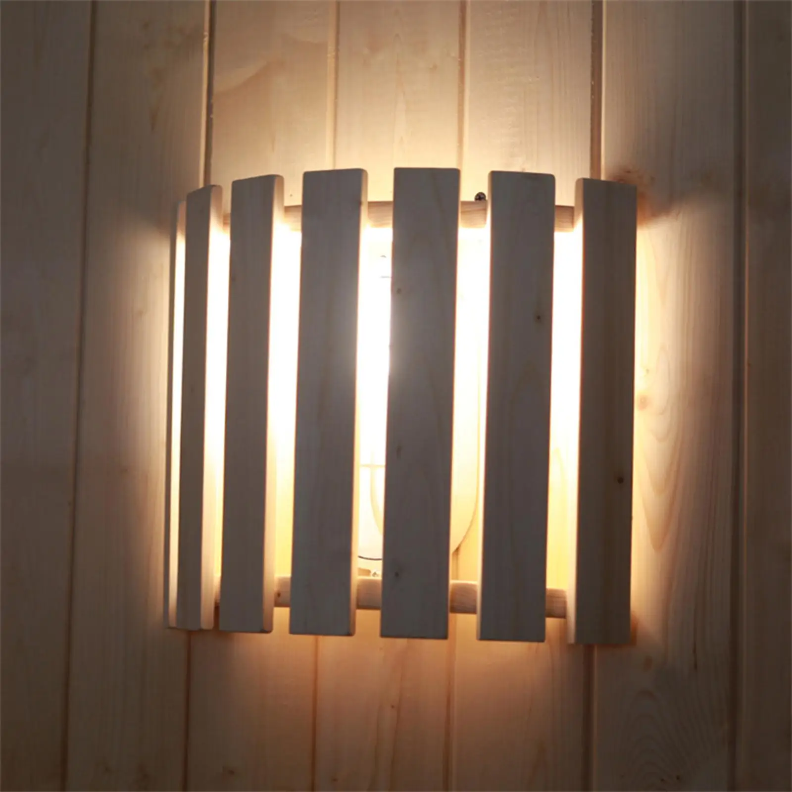 Eco-Friendly Wood Sauna Room Lampshades, Steam Room Light Lamp Shade, High