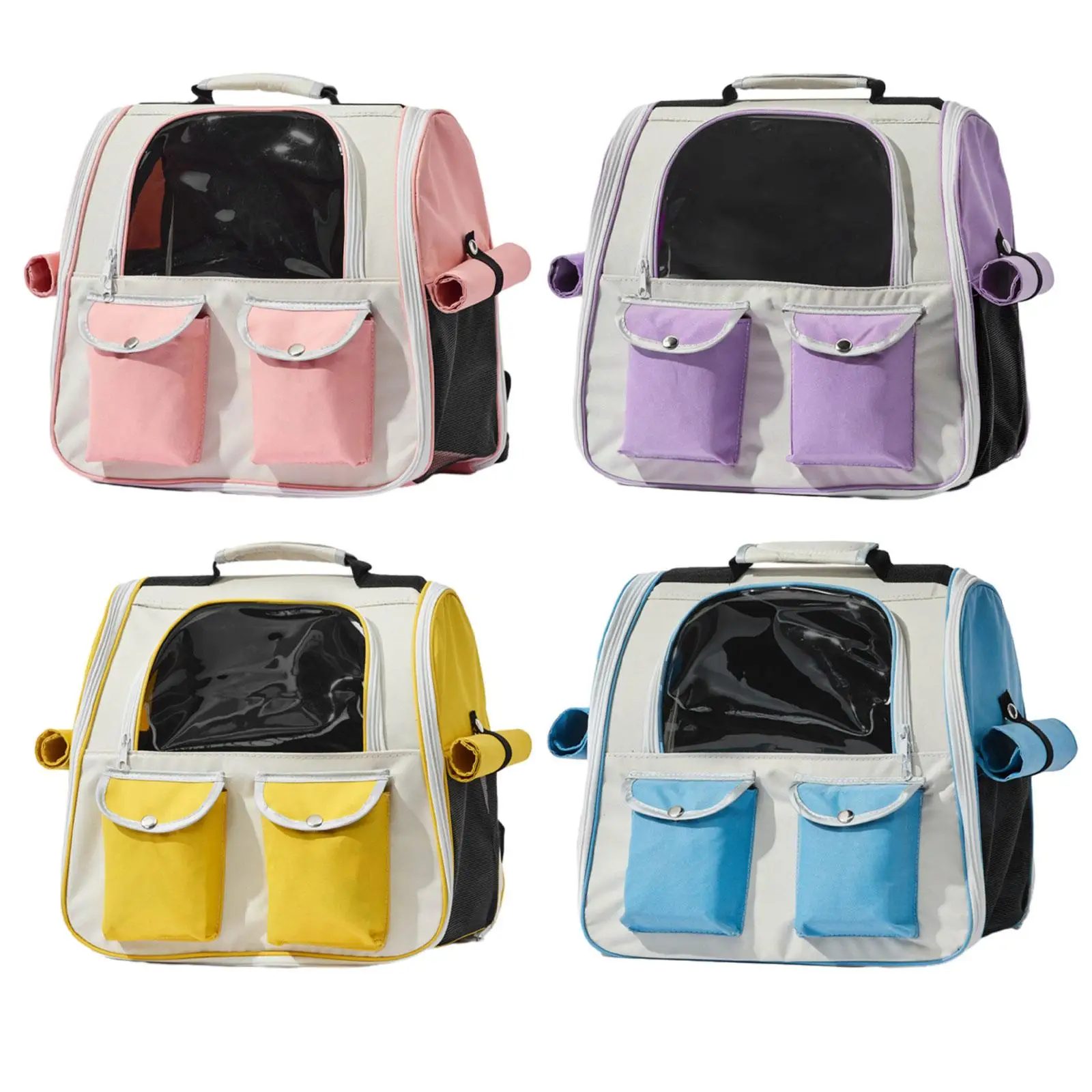Cat Backpack Carrier Ventilated Transparent Breathable Cat Dog Backpack Bag for Camping Outdoor Use Walking Hiking Travel
