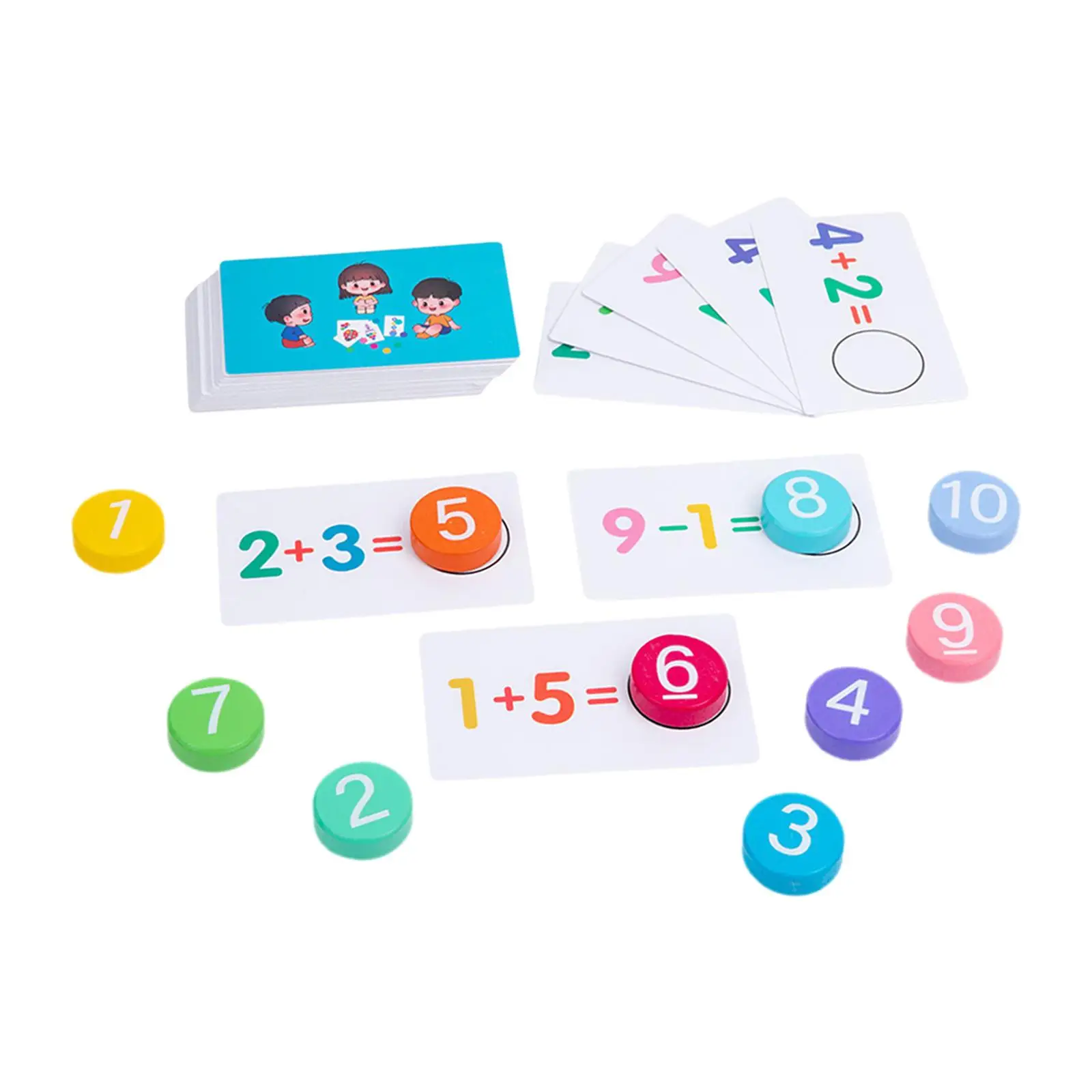 Number Calculation Cards Addition Subtraction Operation for Preschool Enlightenment Early Education Mathematical Color Cognition