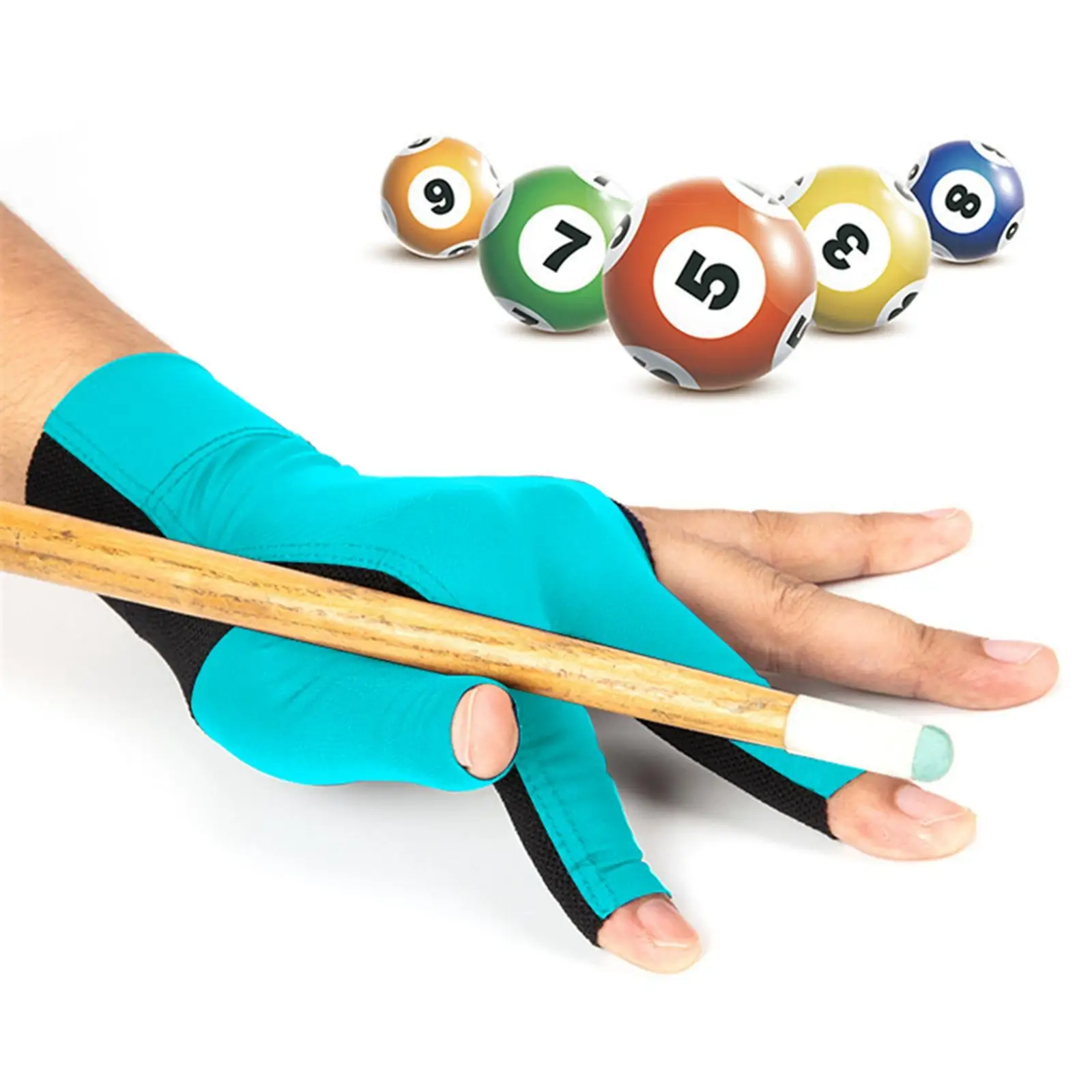 Breathable Billiards 3 Finger Gloves Elastic for Unisex  Show Glove