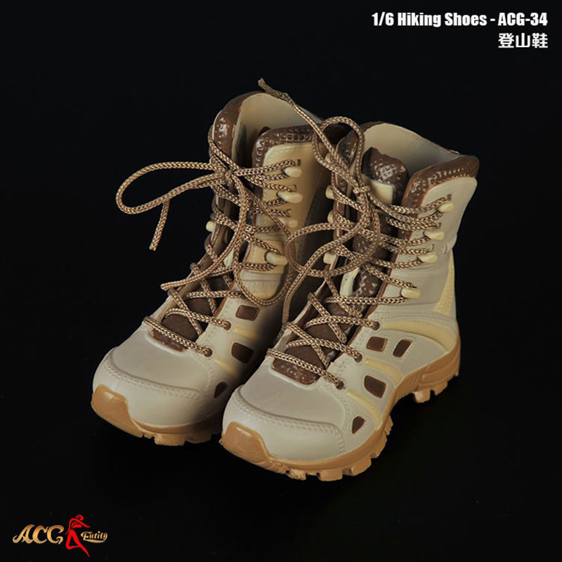 Zapatos de senderismo masculinos a escala ACG-34 1/6, botas de batalla, zapatos huecos de soldado, Modelo compatible con