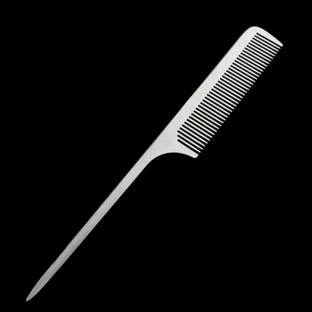 4 Pieces Steel Salon Barber Hairstyling Hairdressing Cutting Comb Hairbrush