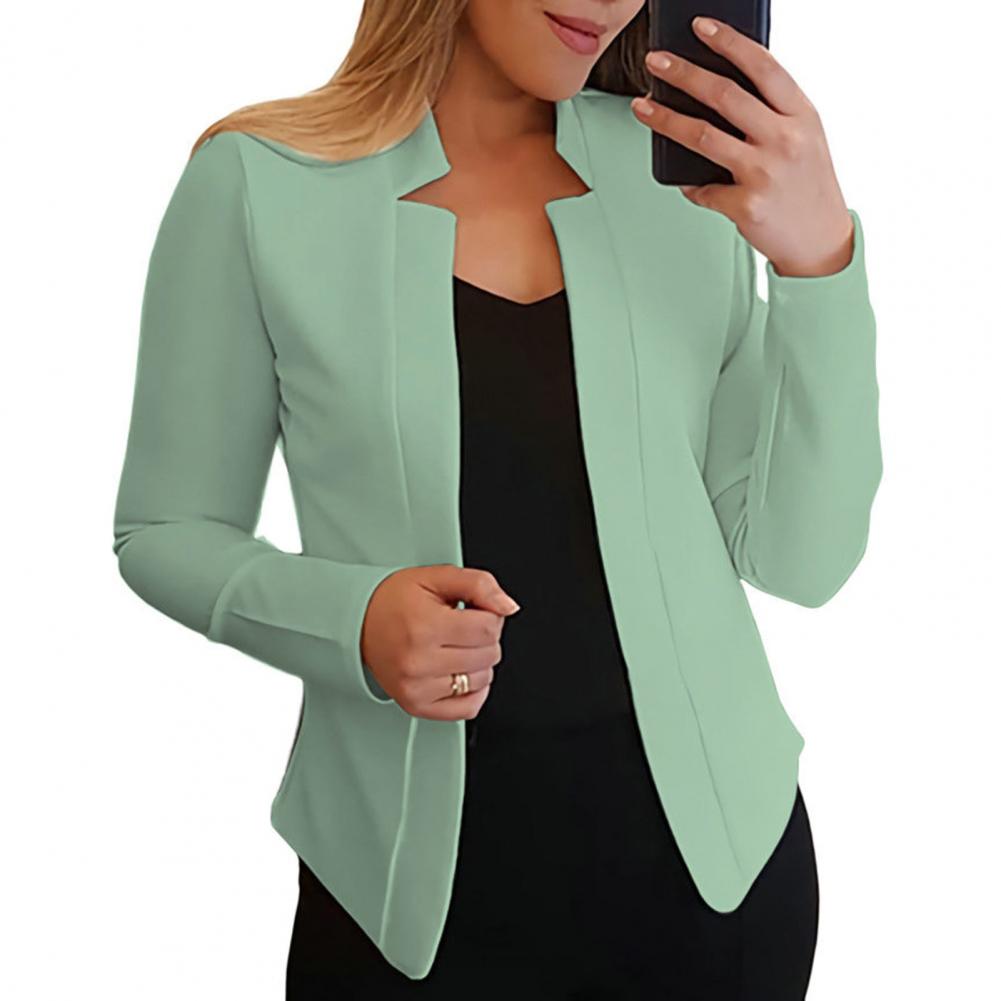 Title 16, Einfarbig Slim Fit Frauen Blazer Jacke Kerb Kra...