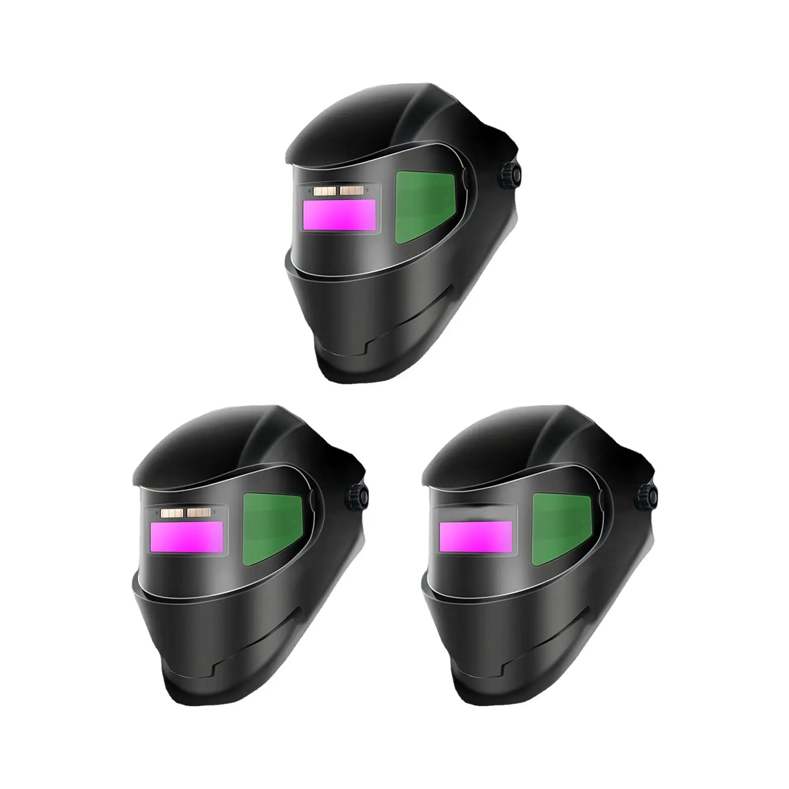 Solar Powered Auto Darkening Welding Helmets Large Viewing with Side View Panoramic Flip up Welding Face Cover for TIG Mig Weld