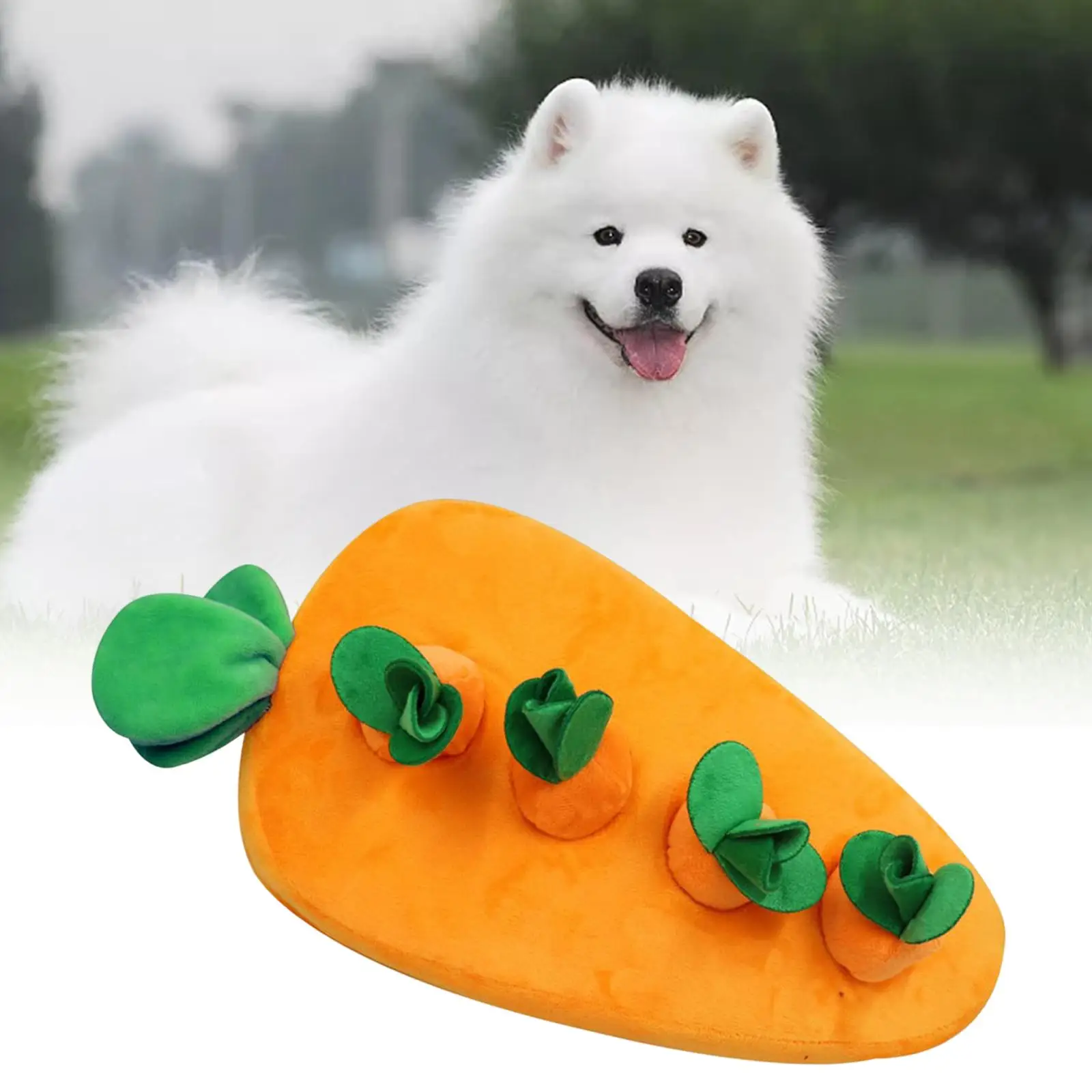 Plush Carrot Toy for Dogs Sniffing Mat Chew Toy Puzzle Toys for Dogs