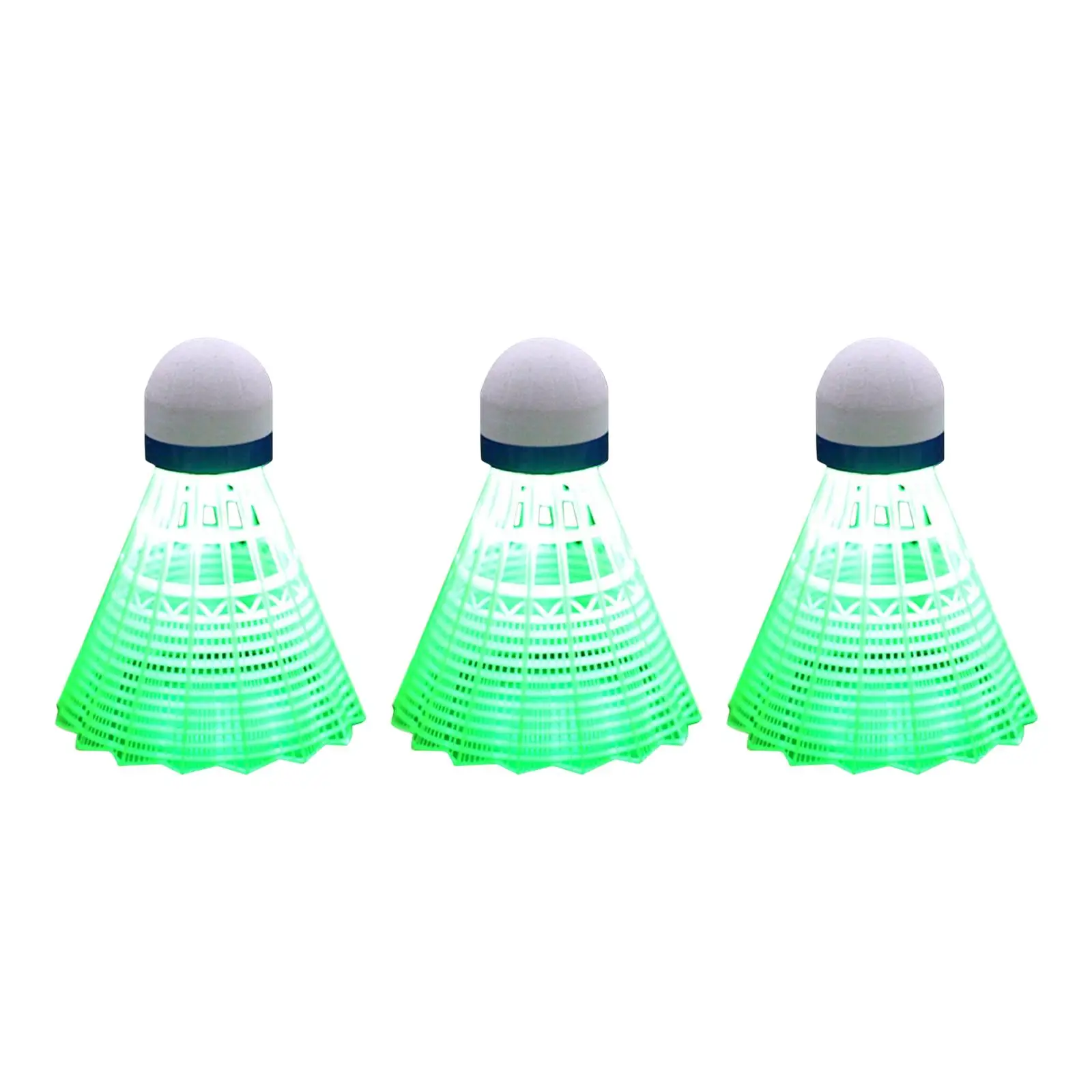3Pcs Nylon LED Badminton Shuttlecocks Light up Birdies Great Stability for Game Outdoor Indoor Sports Activities Fitness Yard
