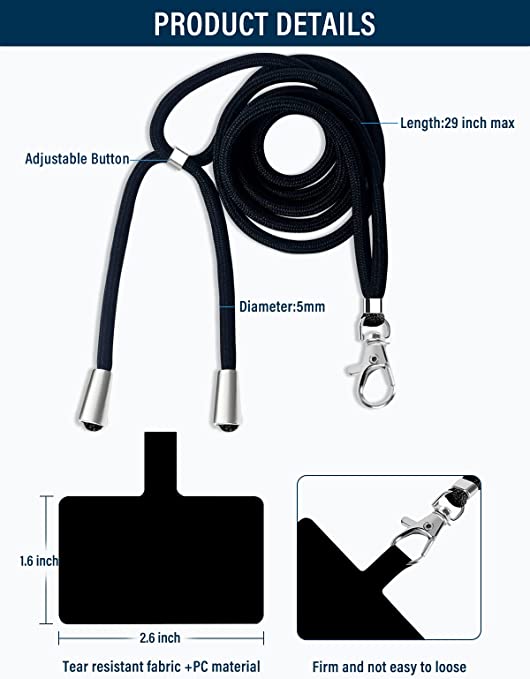 Phone Lanyard Universal Cell Phone Lanyard with Adjustable Nylon Neck Strap For iPhone 14 13 12 Pro X XR 8 7 Plus Hanging Rope