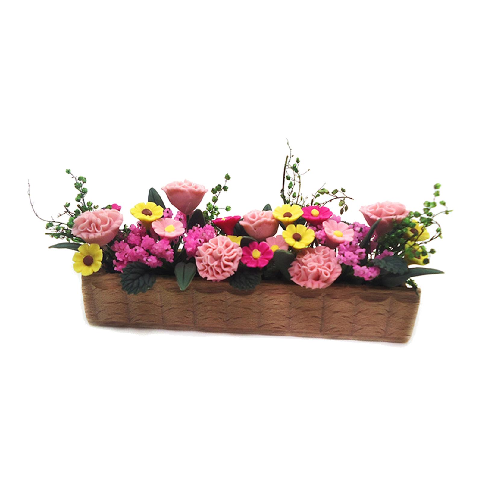 Miniature Potted Plants Dollhouse Decoration Garden Ornaments for Balcony Corridor