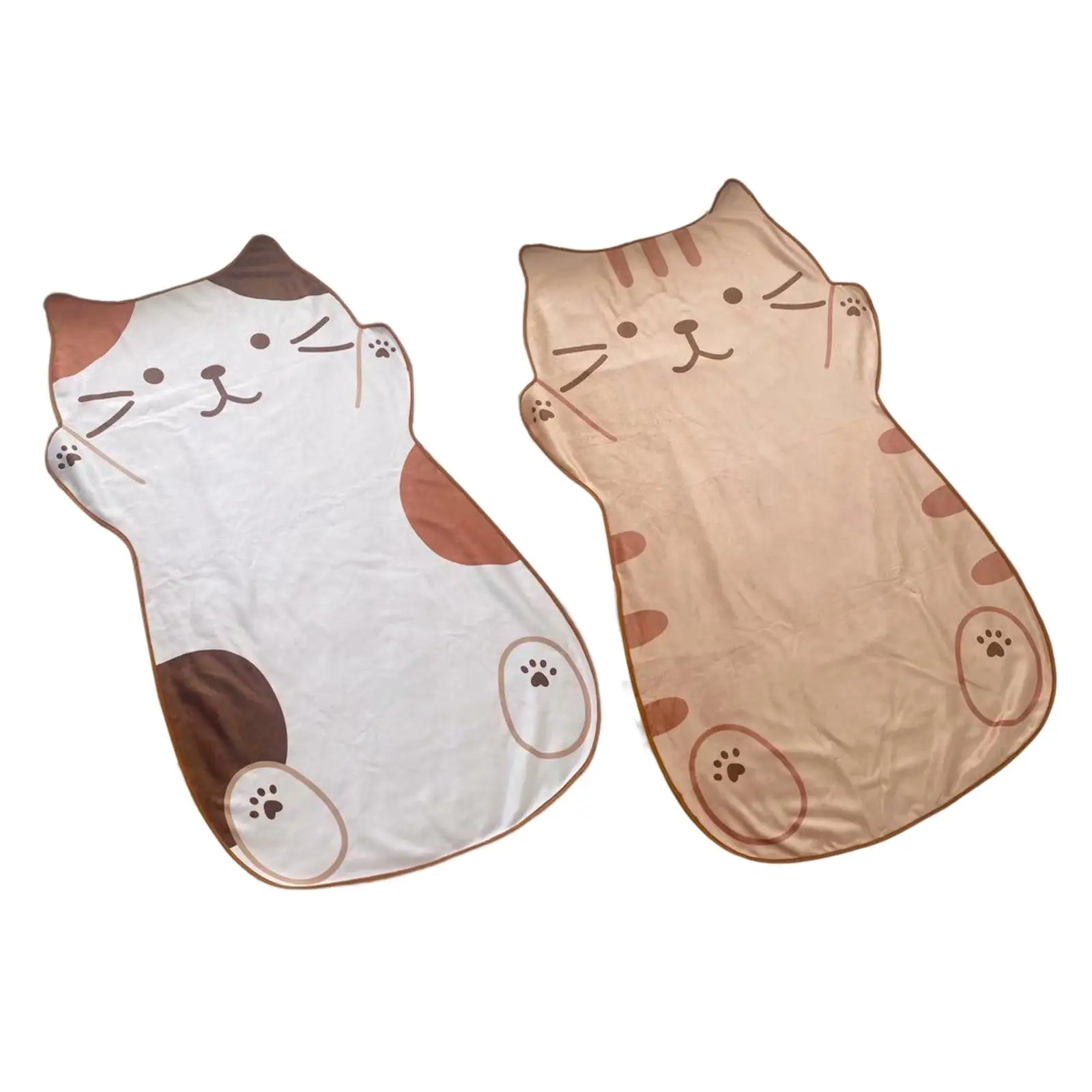 Cute 60x35inch Kitten Shaped Children Flannel Blanket Durable Office, Bedroom Use Machine Washable Lightweight Compact Soft