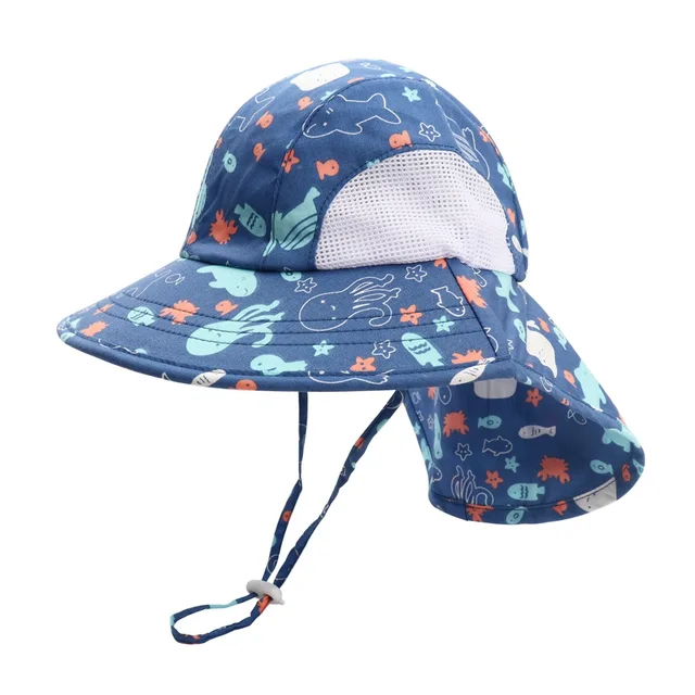 UPF 50+ Boys Girls Sun Hat with Neck Flap Summer Beach Caps Kids Safari Hat  3 4 5 6 7 8 Years Old - AliExpress