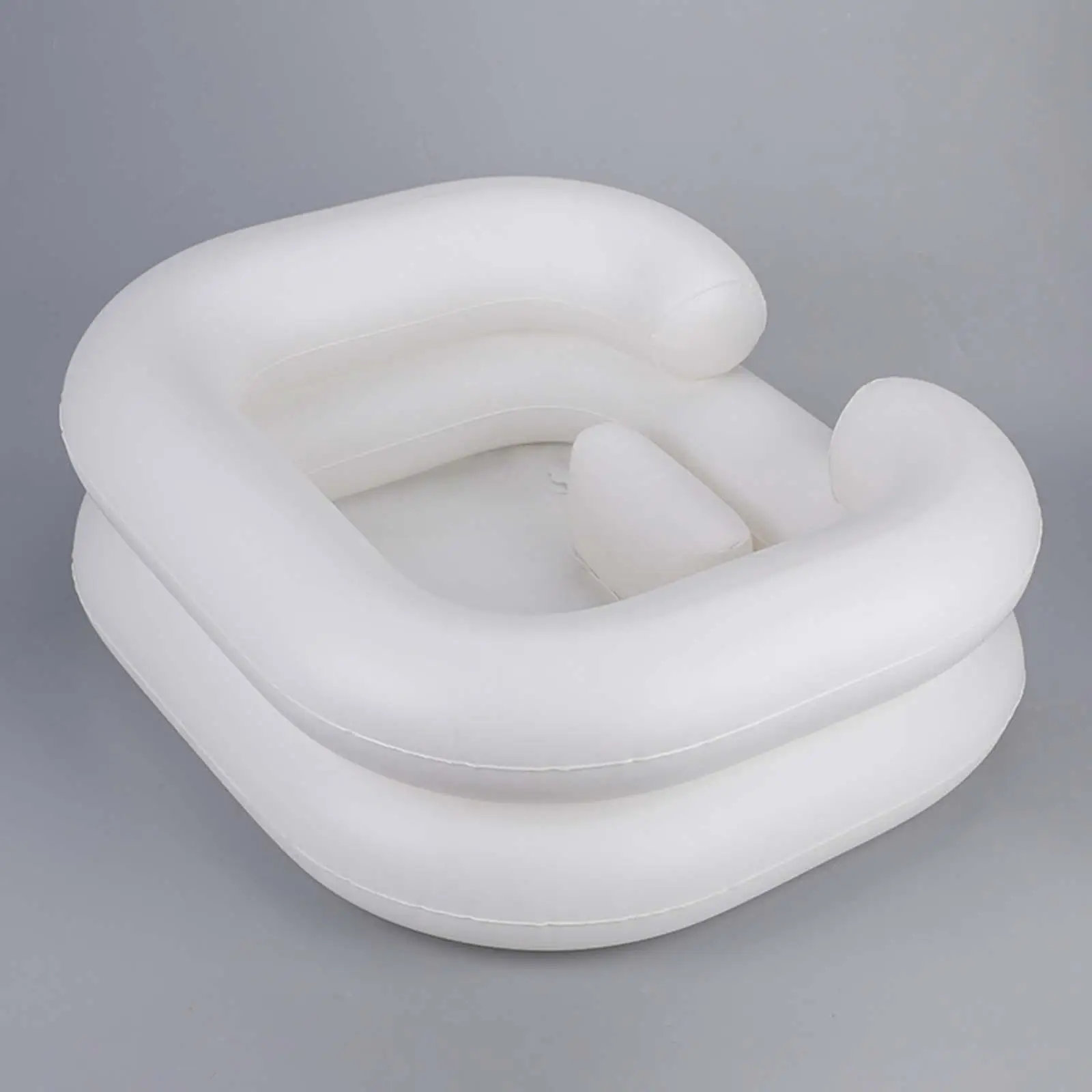 Portable Inflatable Shampoo Bowl Hair Washing in Bed Neck Support Washbasin Inflatable Sink Bedside and in Bed Hair Washing