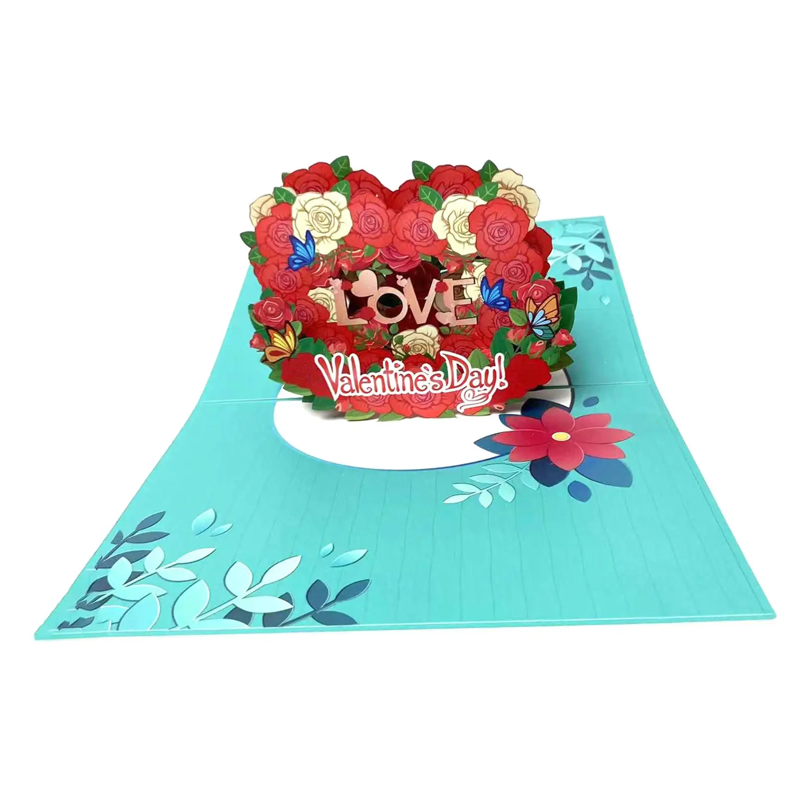 Valentines Day Cards Wedding Card Love Heart Flower Valentine Gift Cards 3D Greeting Cards for Festival Male Couple Boyfriend