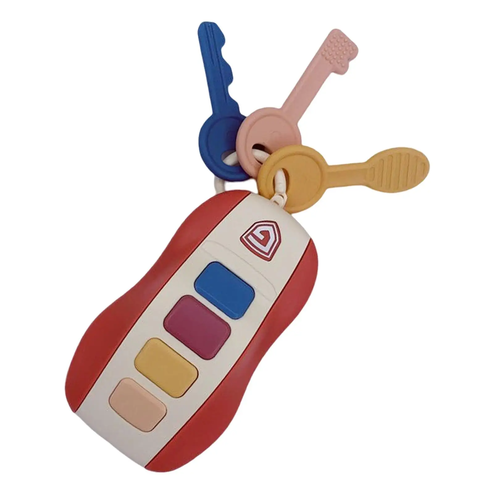 2Pcs Toy Car Keys on A Keychain Musical Smart Remote Key for Toddler Gifts