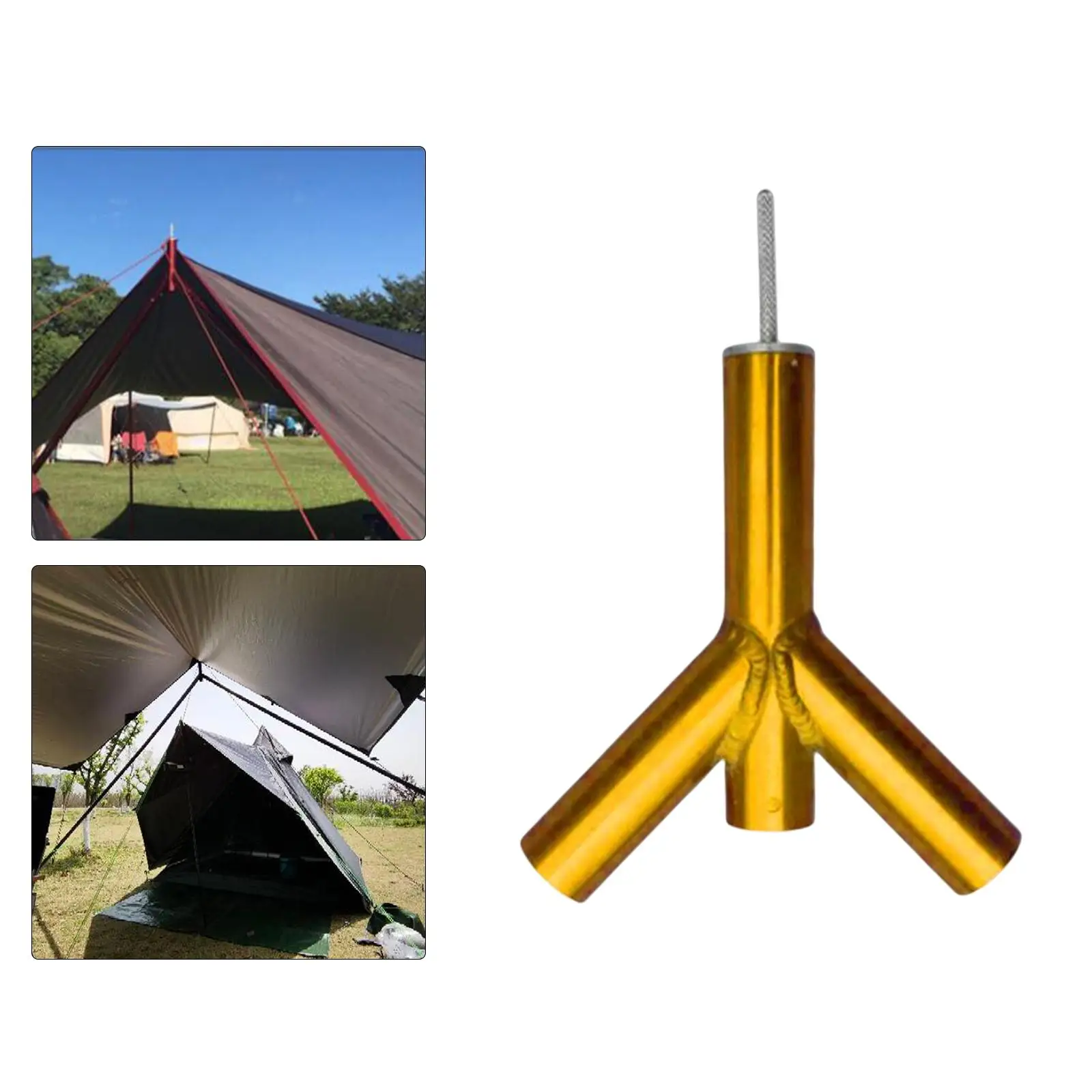 Three Way Camping Tent Tarp Poles Canopy Awning Rod Support Replacement Outdoor