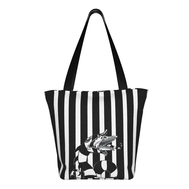 Tim Burton Horror Movie Shopping Bag Women Canvas Shoulder Tote Bag  Portable Gothic Halloween Film Groceries Shopper Bags - AliExpress