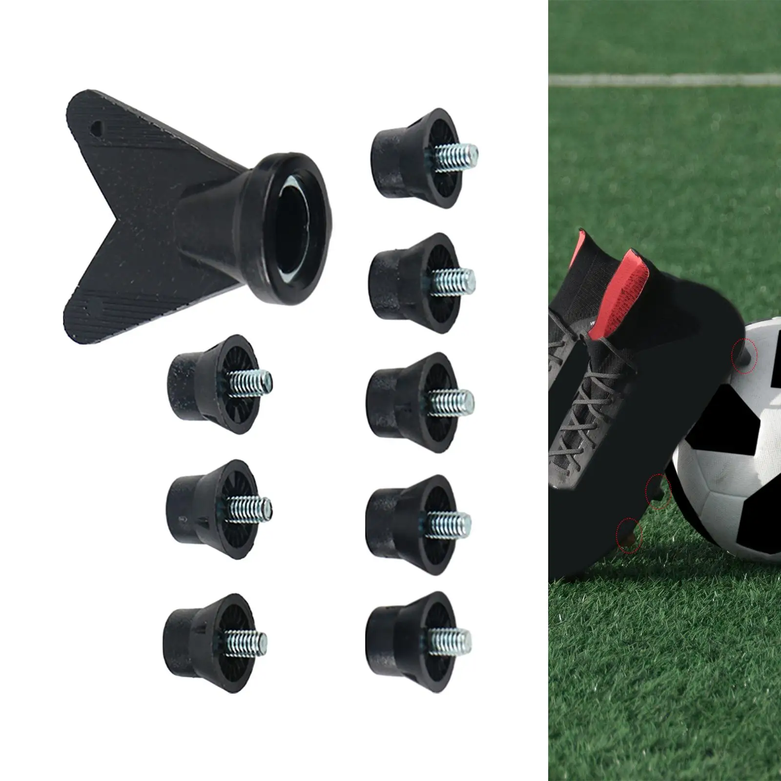 12x Rugby Studs Anti Slip Portable Football Boot Studs Soccer Shoe Spikes for Athletic Sneakers Training Indoor Outdoor Sports