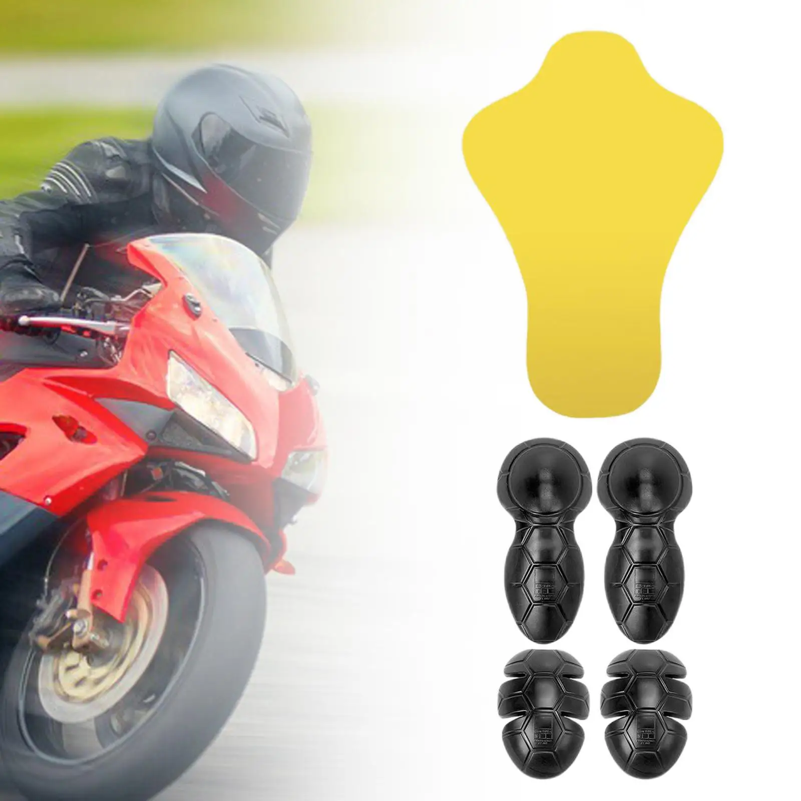 5Pcs Motorcycle Jacket Insert Armor Protectors Set Removable Motorcycle Biker Equipment