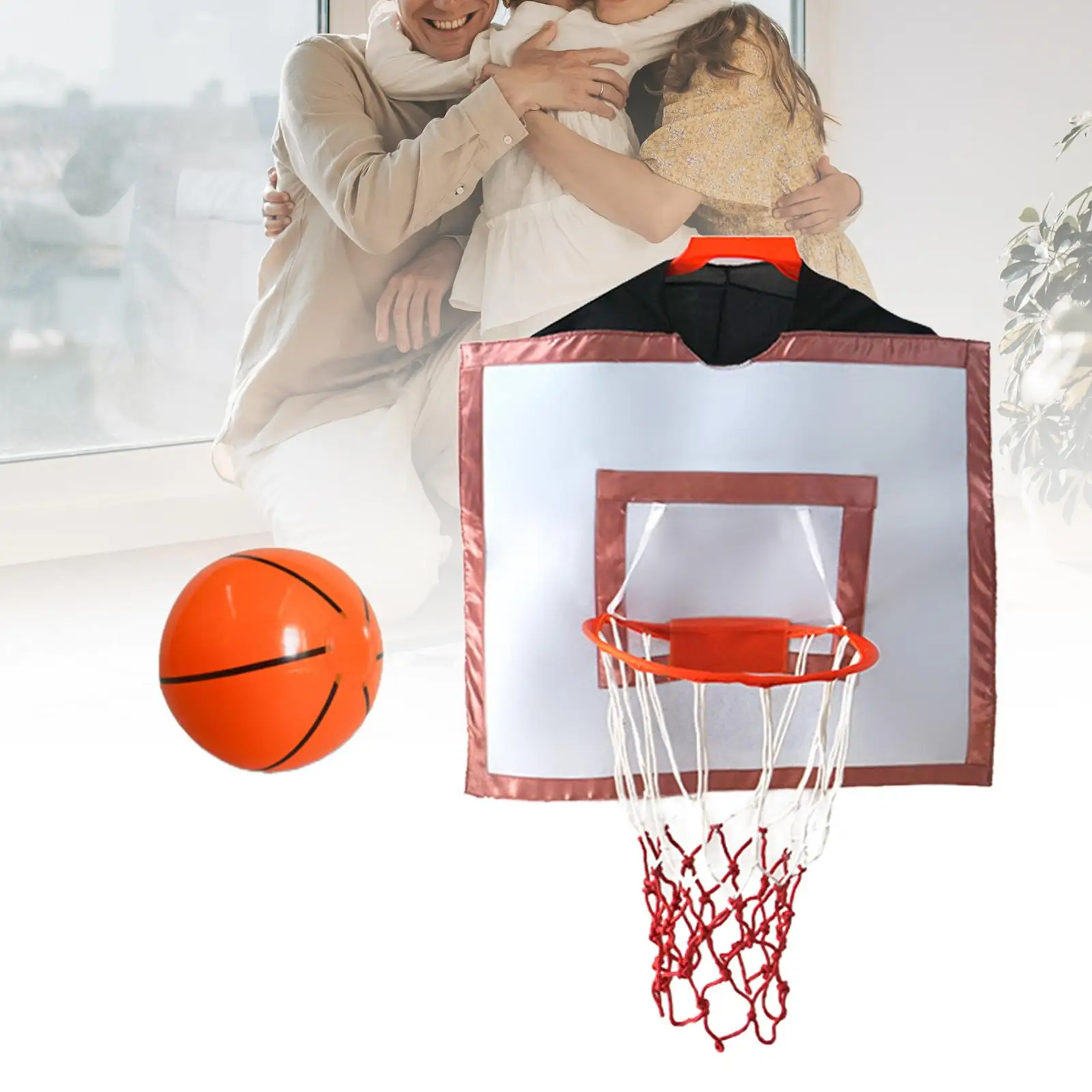 Wearable Basketball Hoop Costumes Indoor Outdoor Clothing Accessories Basketball Rim for Kindergarten Boy Family Activities