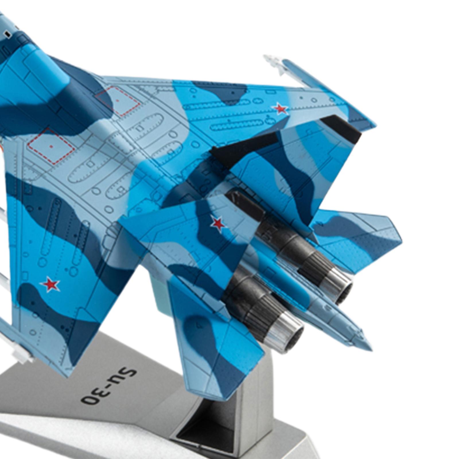 Alloy 1/100 Scale Aircraft SU-30 Fighter with Dispaly Stand Airplane Model for Adult Gifts Home Decoration Ornaments Collection