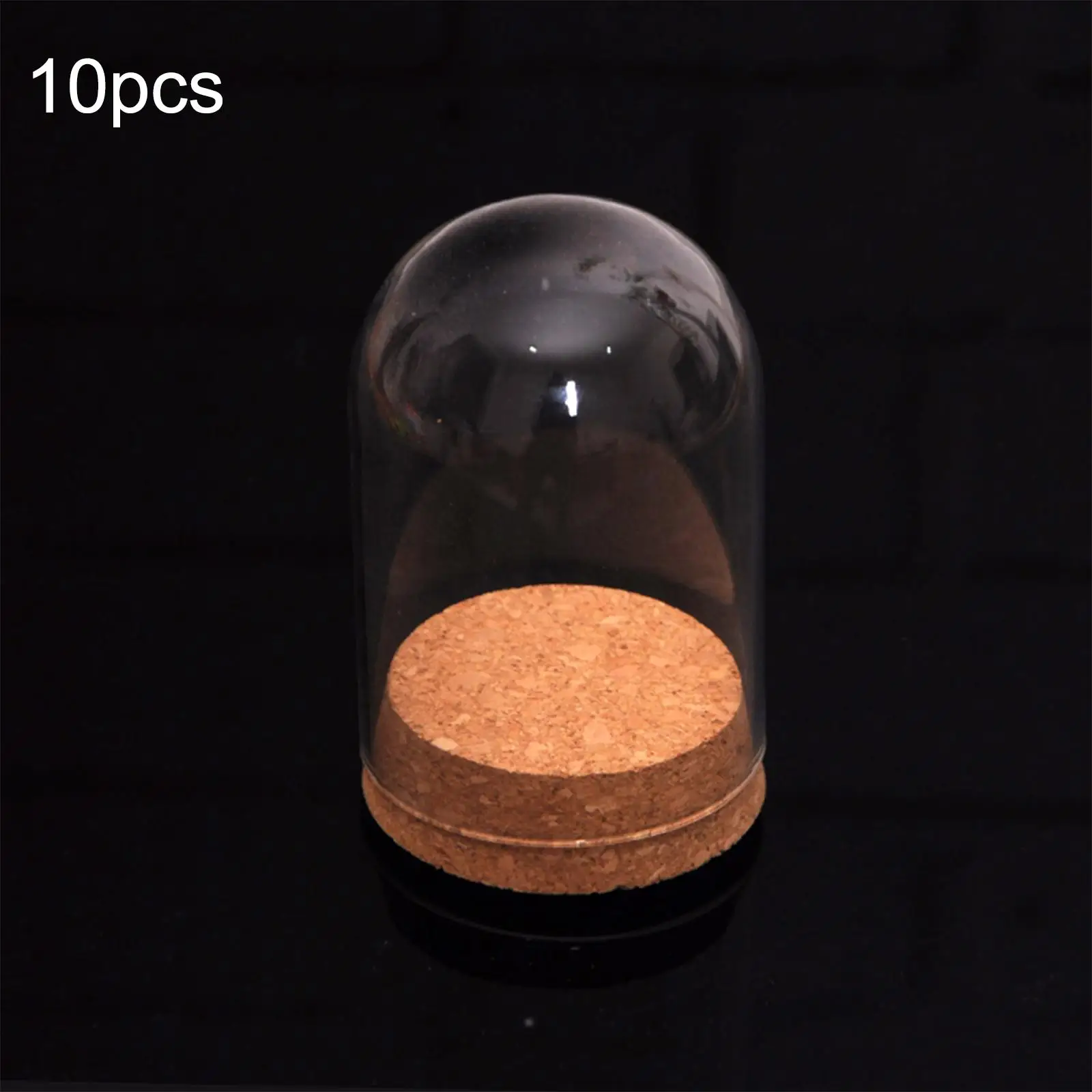 10Pcs Display Dome with Base Decor Dustproof Crafts Glass Cloche Showcase