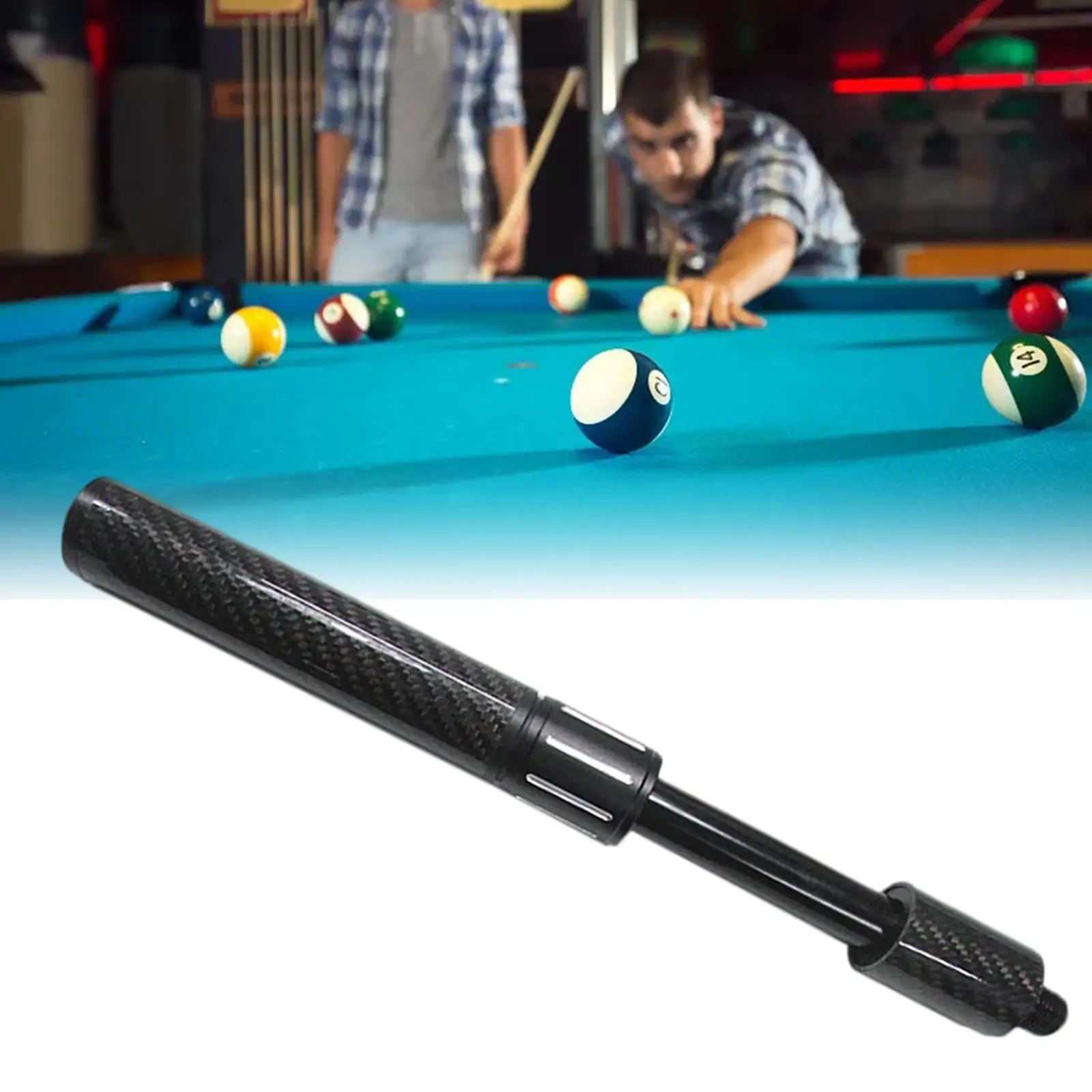 Pool Stick Extension Carbon Fiber Telescopic Multifunction Nine Ball Club for Billiard