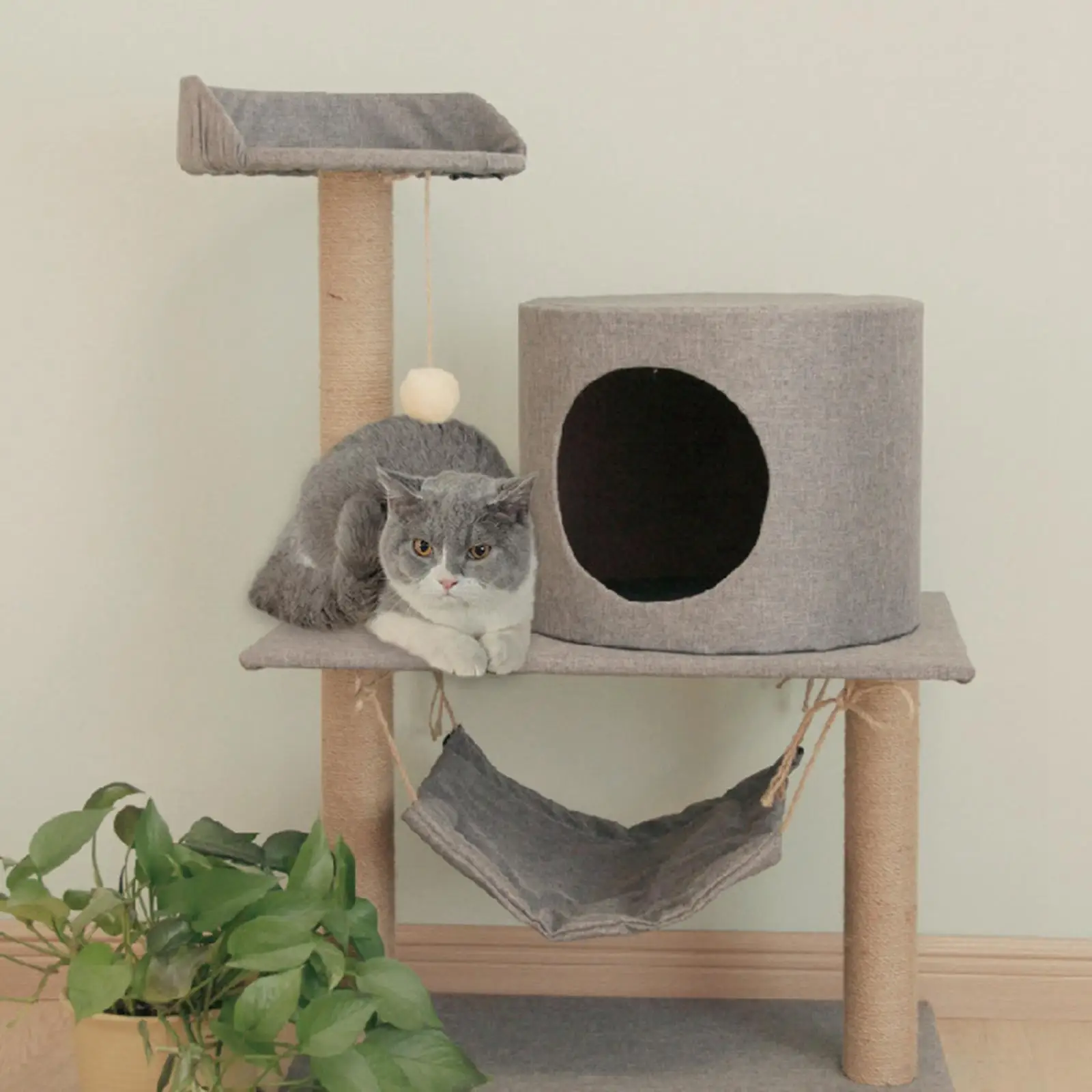 Small Cat Tree for Indoor Cats with Ball Tower Perch Toys Activity Tower Climbing Stand Cat Furniture Cat House Playground