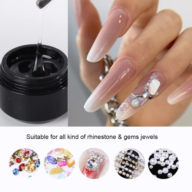 20PCS Nail Rhinestone Glue Gel, Super Sticky Adhesive Resin Gems Glue For Nail  Charms Crystals Beads Diamonds Flower - AliExpress