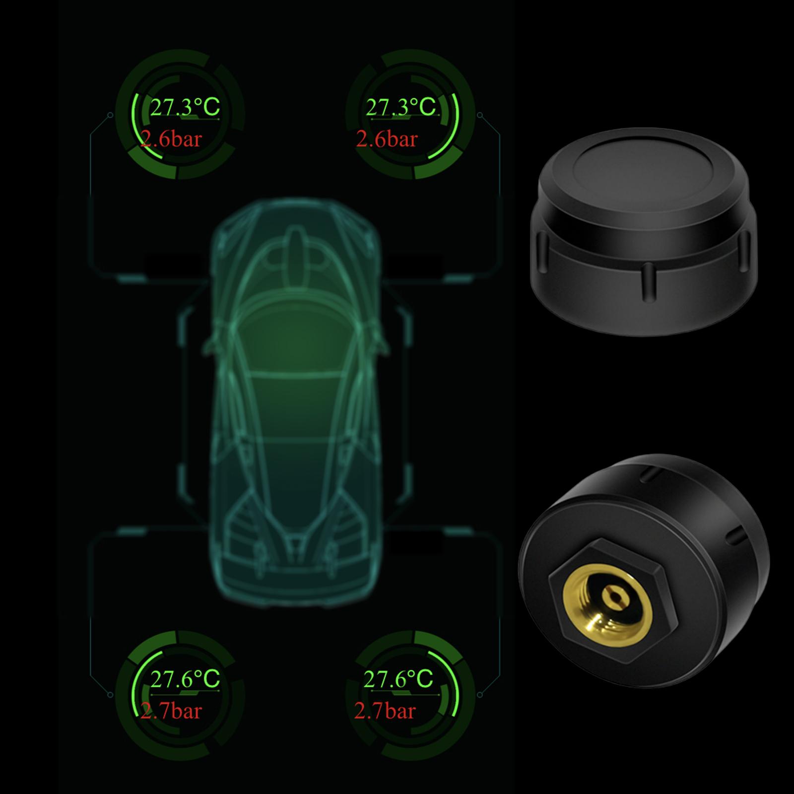 2 Pieces/Set Bluetooth Motorcycle Tire Pressure Monitoring System Sensor TPMS Sensor Real Time Monitor for Two-Wheel Bike