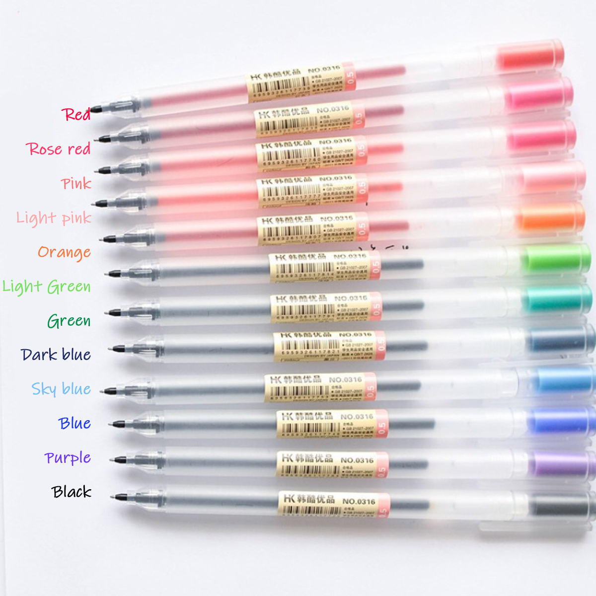 Kawaii Premium Gel Pen Set, 0.5mm Colorido