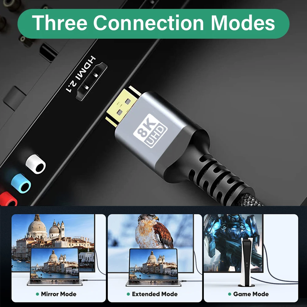 Cable USB 4 de 2m y 3m, Compatible con Thunderbolt 3/4, 5K @ 60Hz,  transferencia de