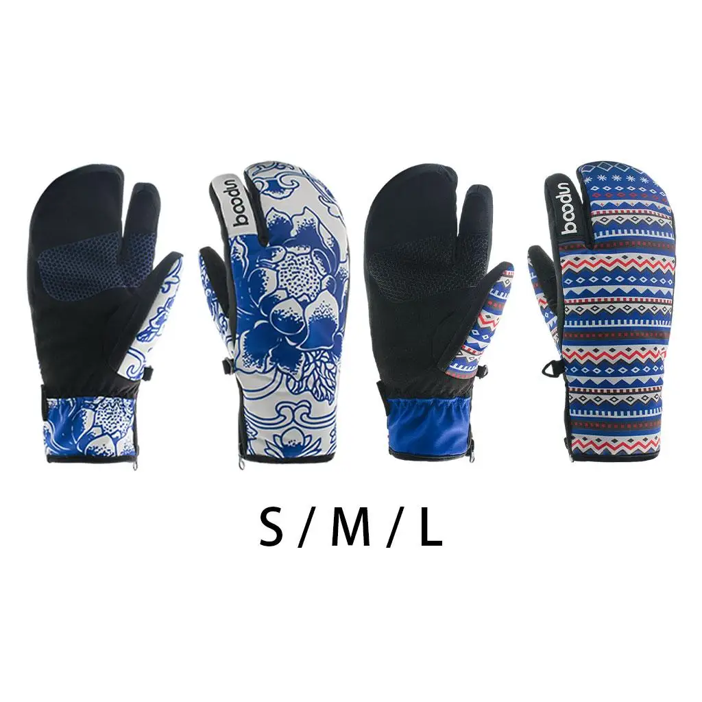Ski  Three Fingers Thermal Waterproof Snowboard Gloves Winter  Weather Snowmobile