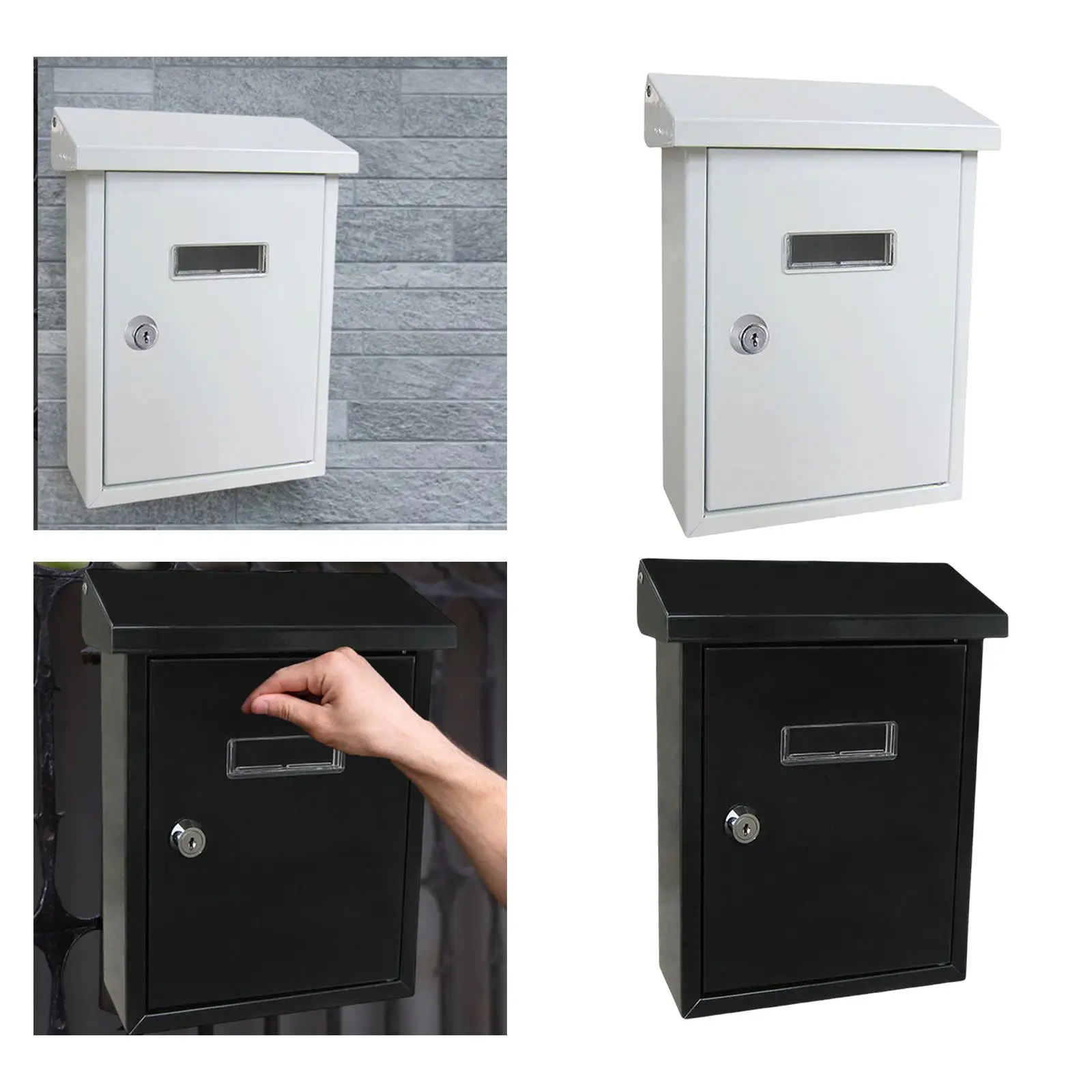 Locking Wall Mount Mailbox Metal Decorative Letterbox Outdoor Mail Box for Porch Outside Decorations Commercial Use Front Door
