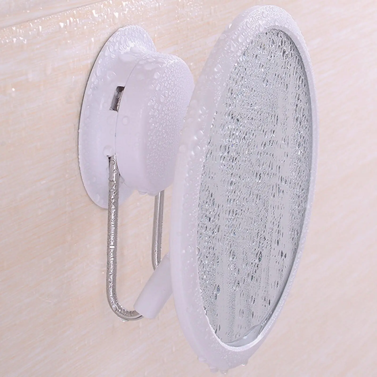 Wall Suction Bathroom Mirror Foldable Rotating Without Traces Waterproof No Drills Easy to Clean Mirror Plastic