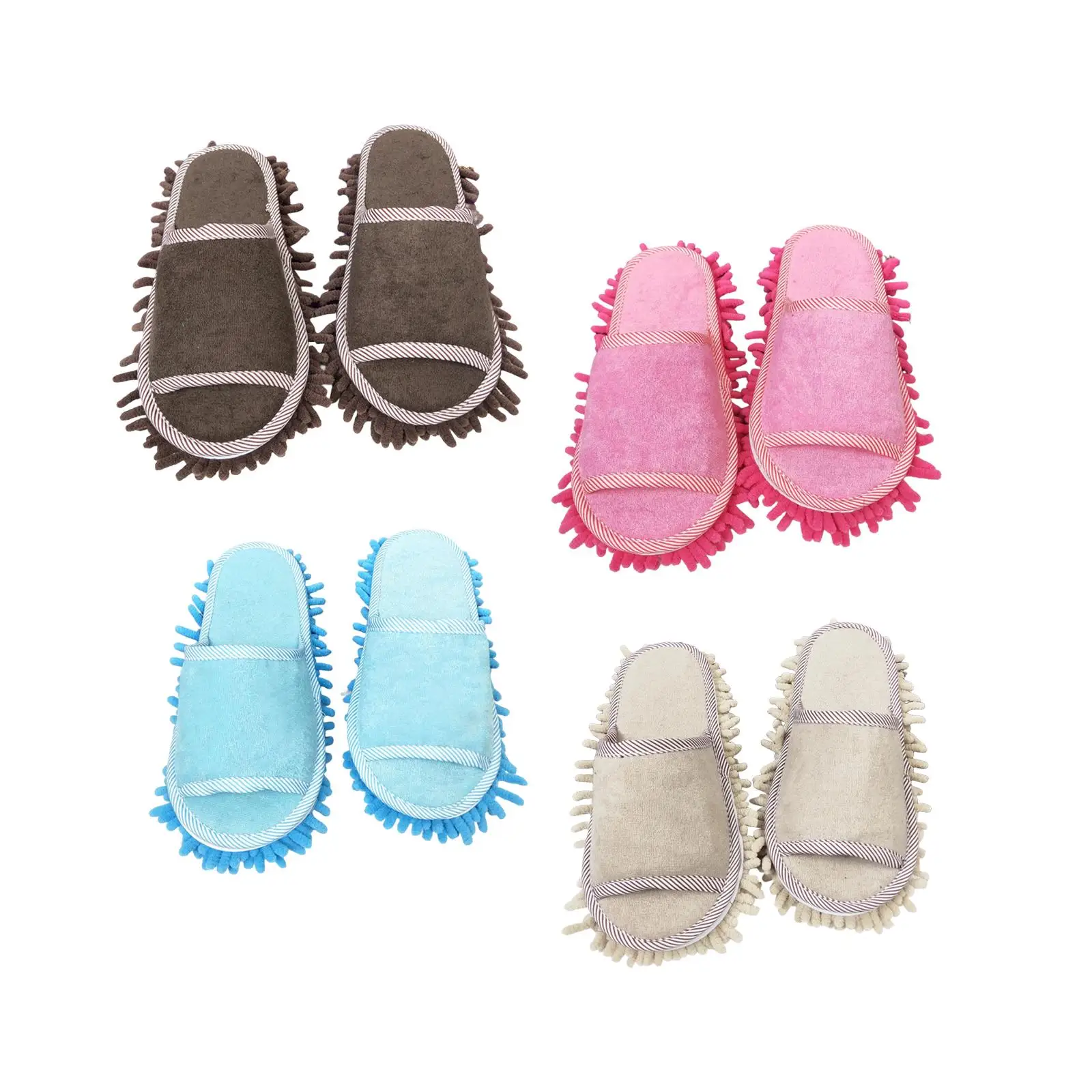 Mop Slippers Floor Cleaning Washable Mopping Slippers Microfiber Chenille