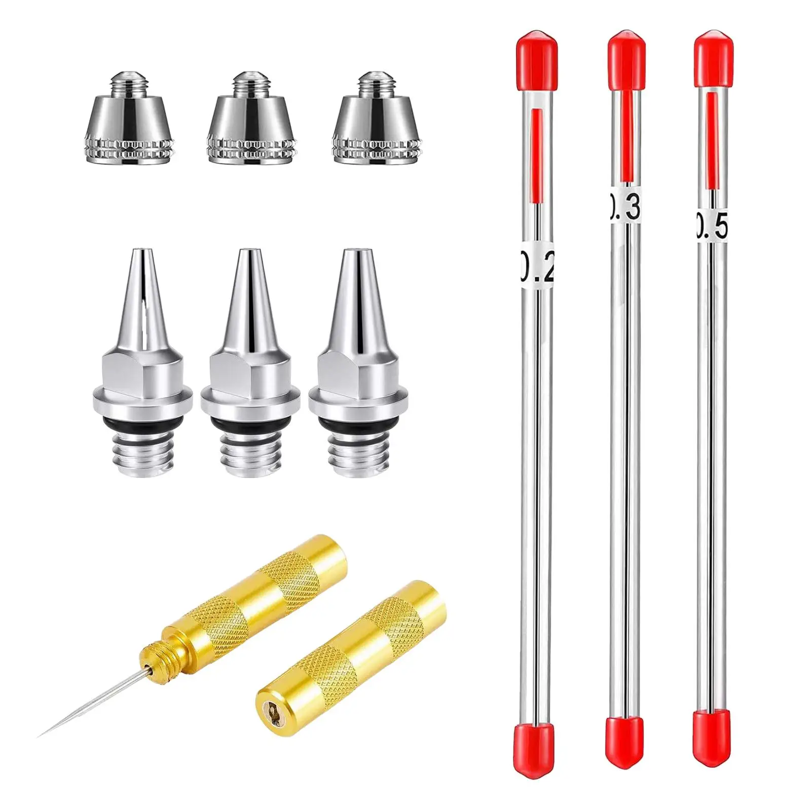 Airbrush Repair Tool Painting Supplies Metal Spray Needle for Remove Nozzle Paint Dirty Auto Parts Cleaning Cleaning Thin Tubes
