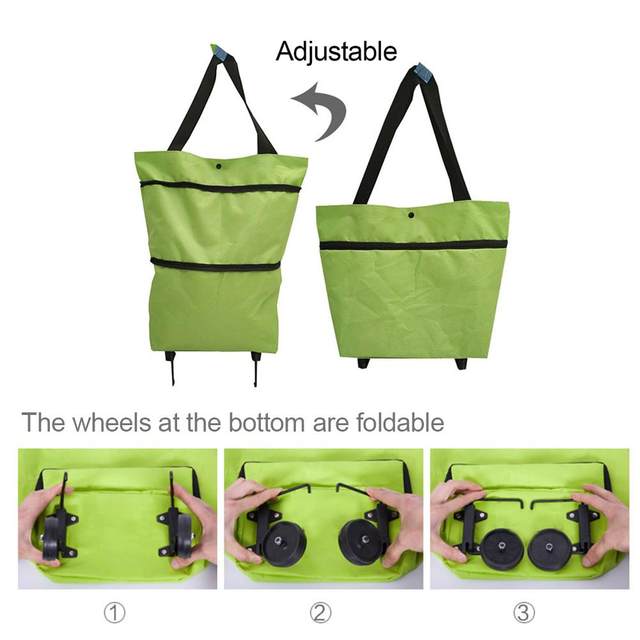 Sacs à roulettes pliables, sac de courses pliable avec roues, panier de  courses réutilisable 2 à 1 chariot de courses pour la [88]