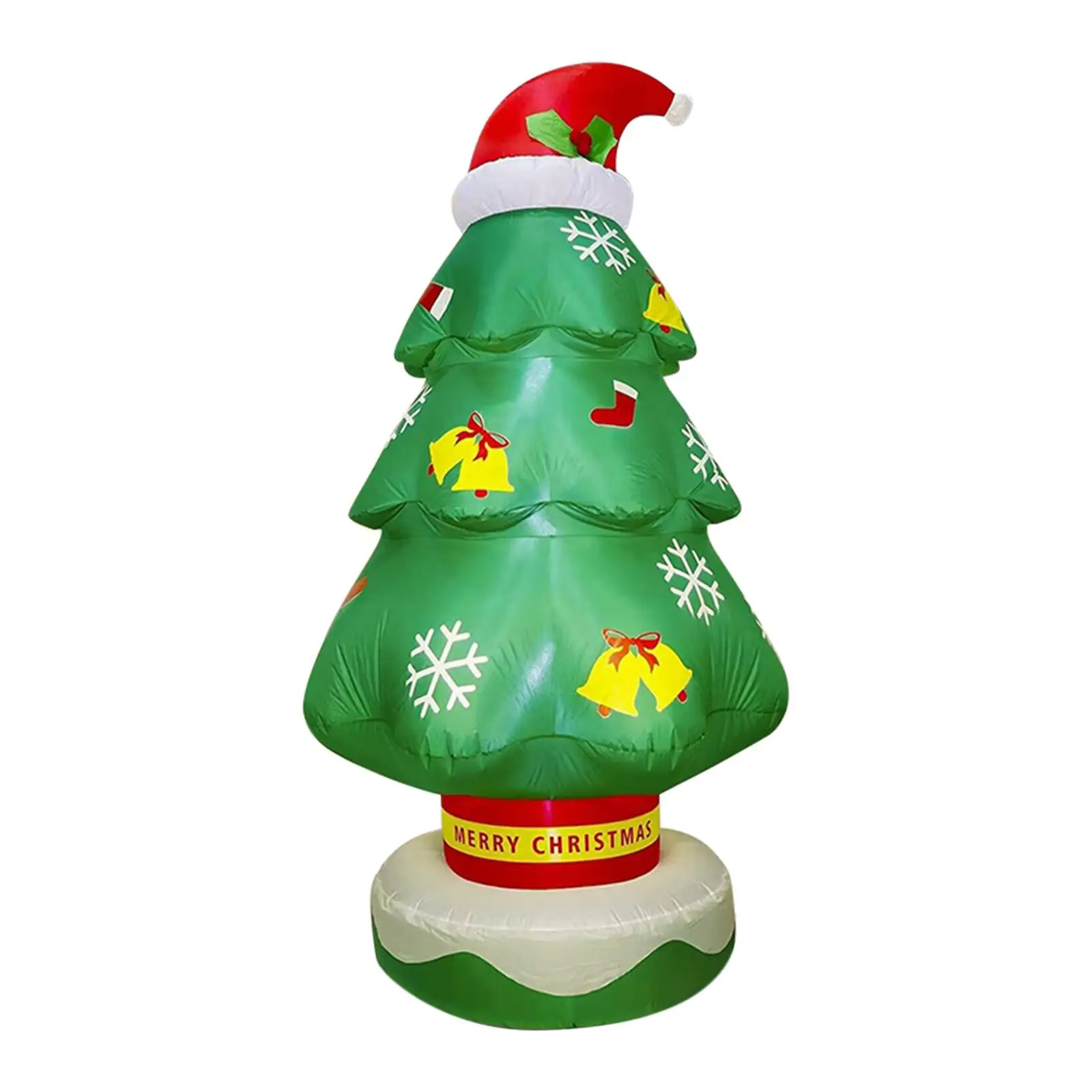Inflatable Christmas Tree Red Hat Decoration for Outdoor Holiday Party Decor