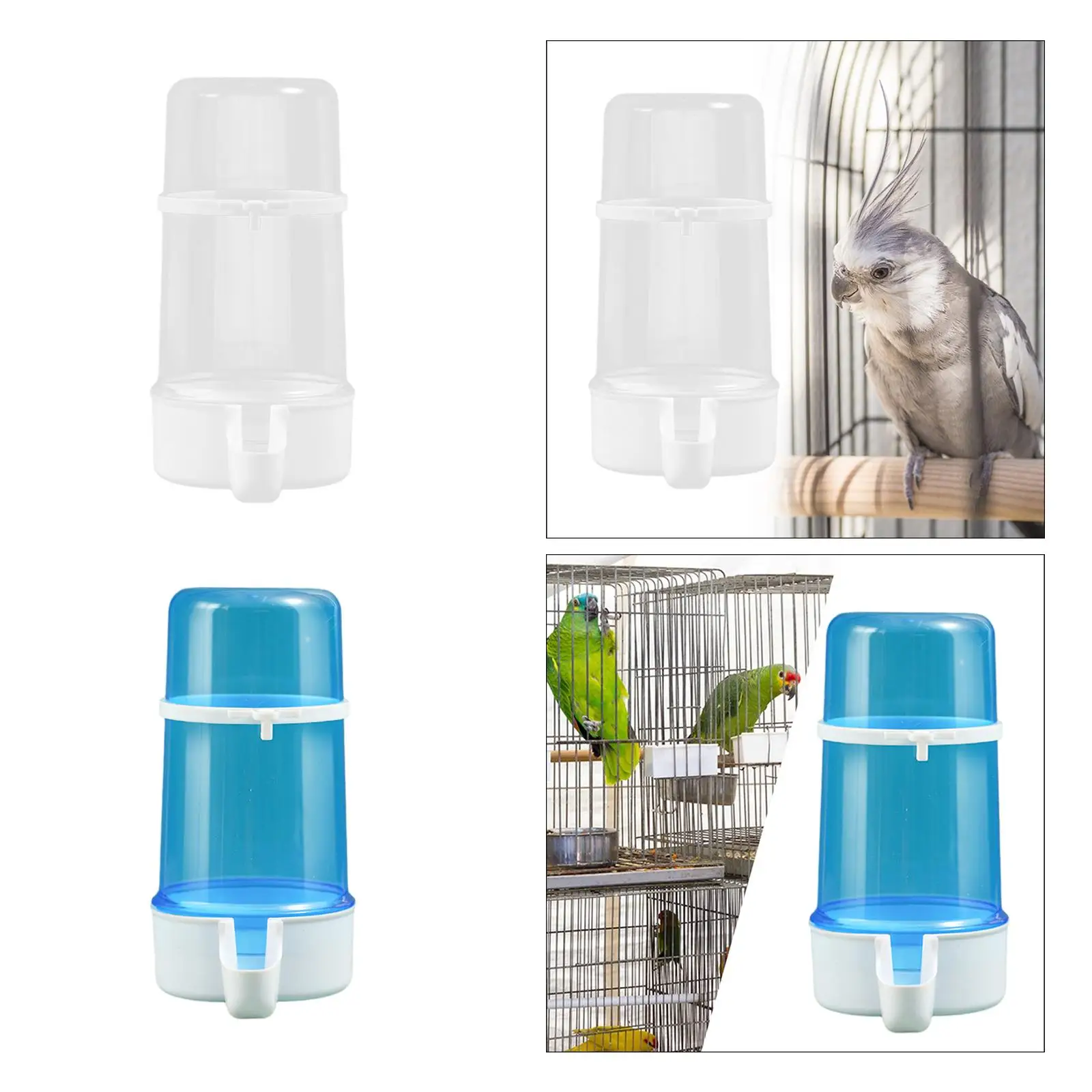 Automatic Pet Parrot Water Feeder 415ml Bird Cage Accessories Suspended Water Container for Quail Duck Poultry Canary Dove