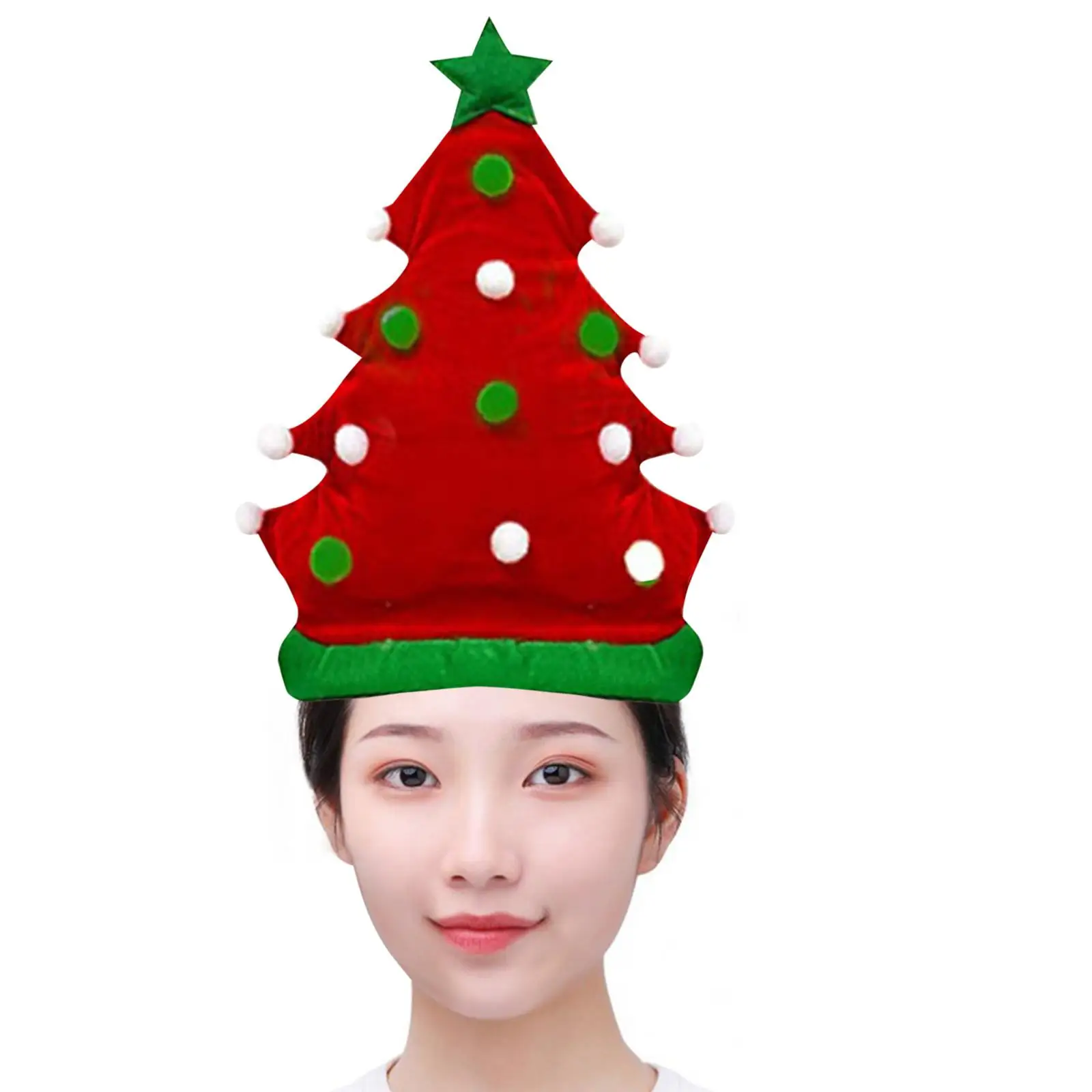 Christmas Tree Hat Prop Headwear Decor Costume Accessories Women Men Headgear for Cosplay Dress Halloween Stage Performance Ball