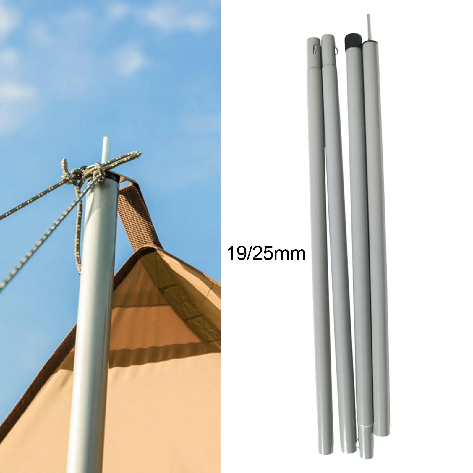 Camping Tent Pole Portable Replacement Durable Universal Support Rods Rod Holder for Activities Sport Shelter Canopy