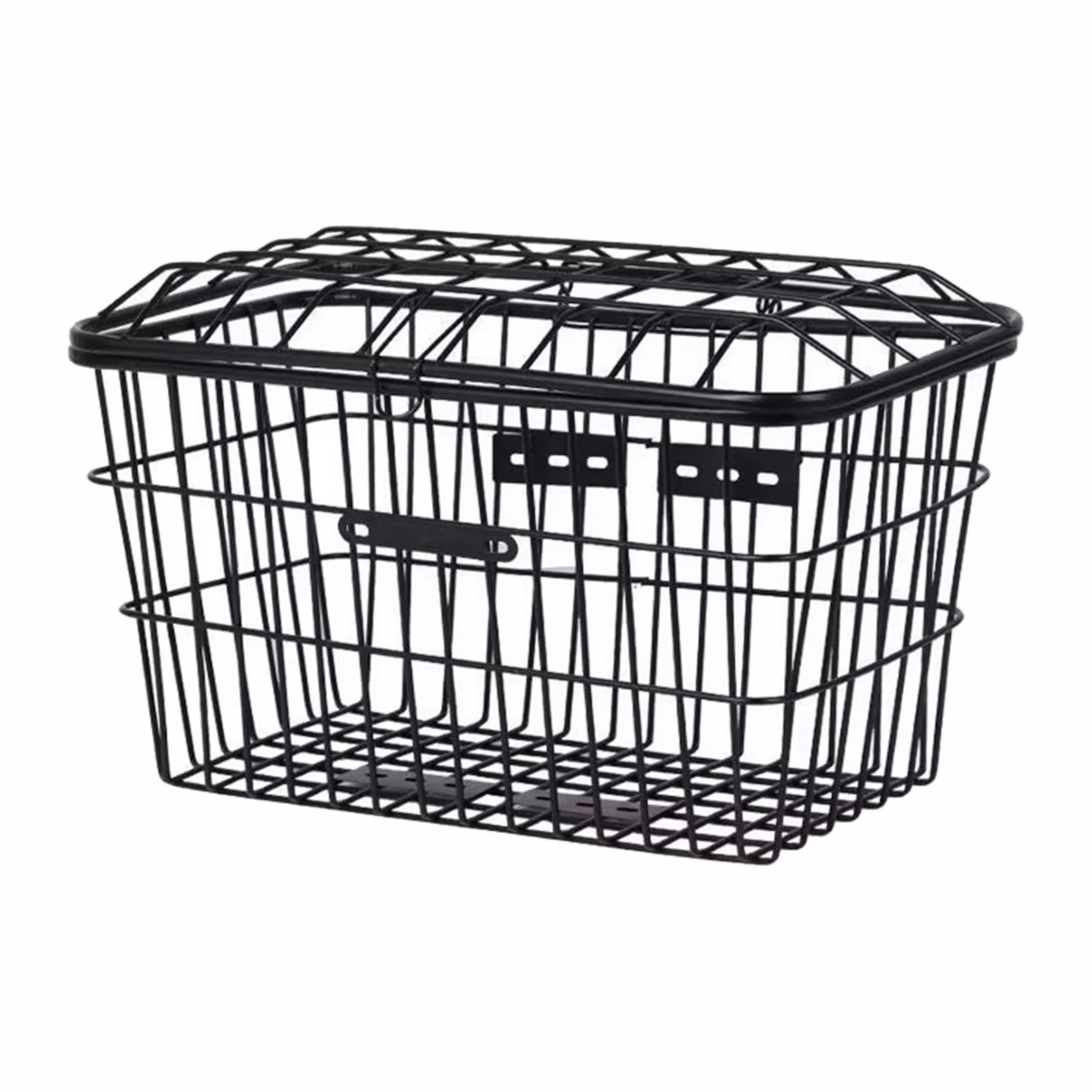 Bike Rear Basket Decoration Holder Thicken Riding Storage Gadget Black Universal Accessory Durable Bike Storage Basket with Lid