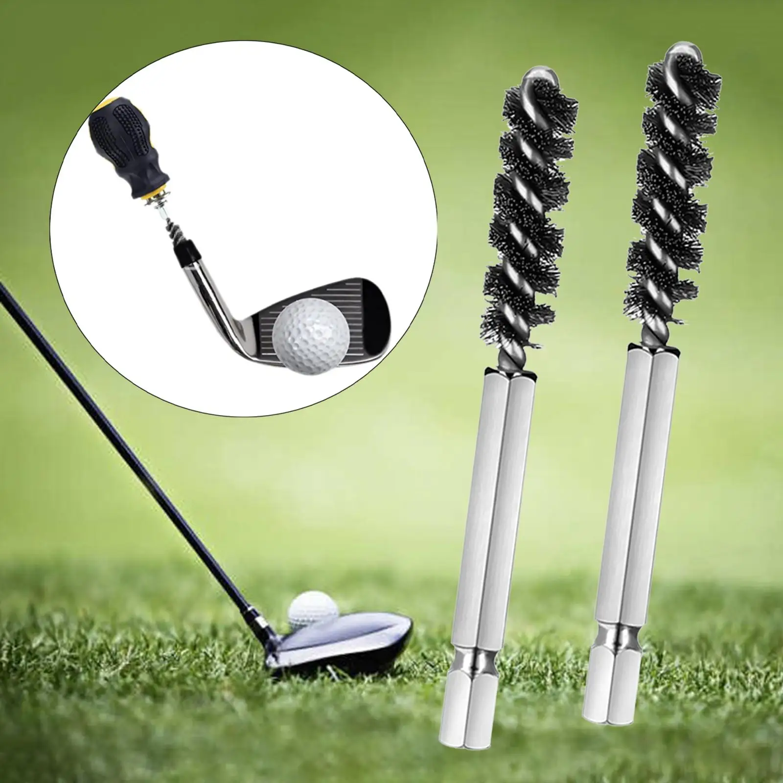 2Pcs Durable Fittings Multifunction Golf Club Head Hosel Brush for Polishing